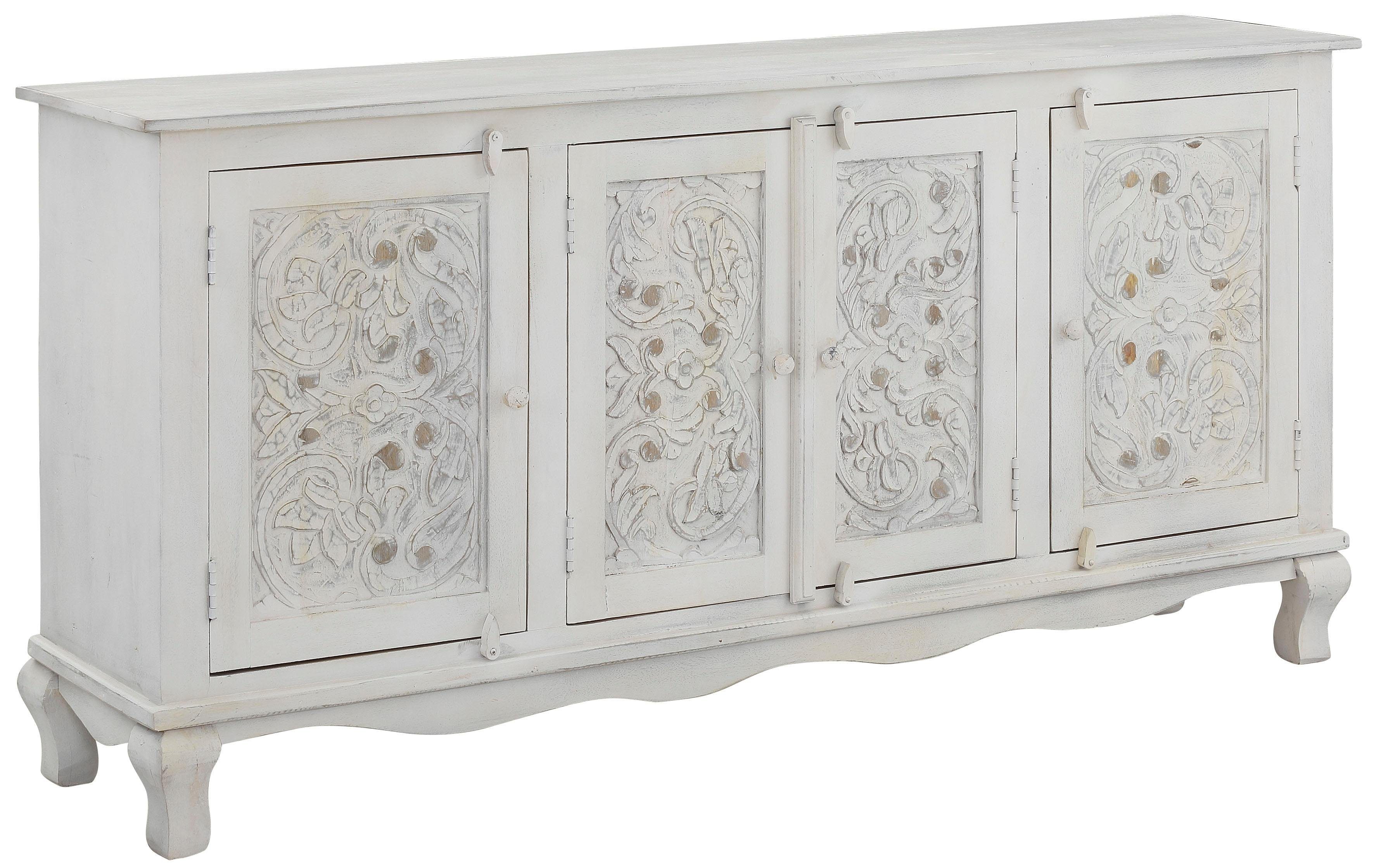 Home affaire Dressoir Rajat Kast van mangohout met frontfrezingen, breedte 175 cm