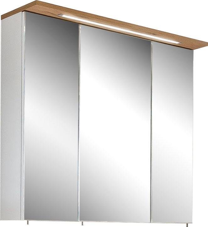 Schildmeyer Spiegelkast Profiel Breedte 70 cm, 3-deurs, ledverlichting, schakelaar-/stekkerdoos