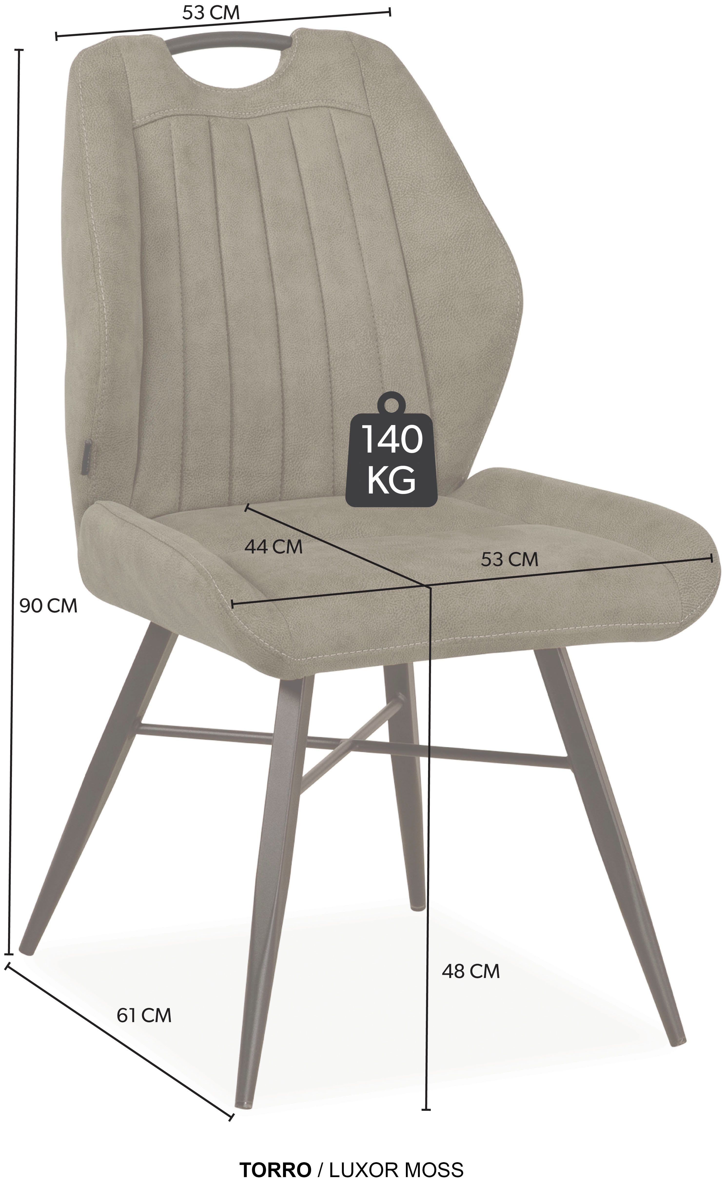 OMG Design Eetkamerstoel Torro comfortabele gestoffeerde stoel, onderhoudsvriendelijke bekleding