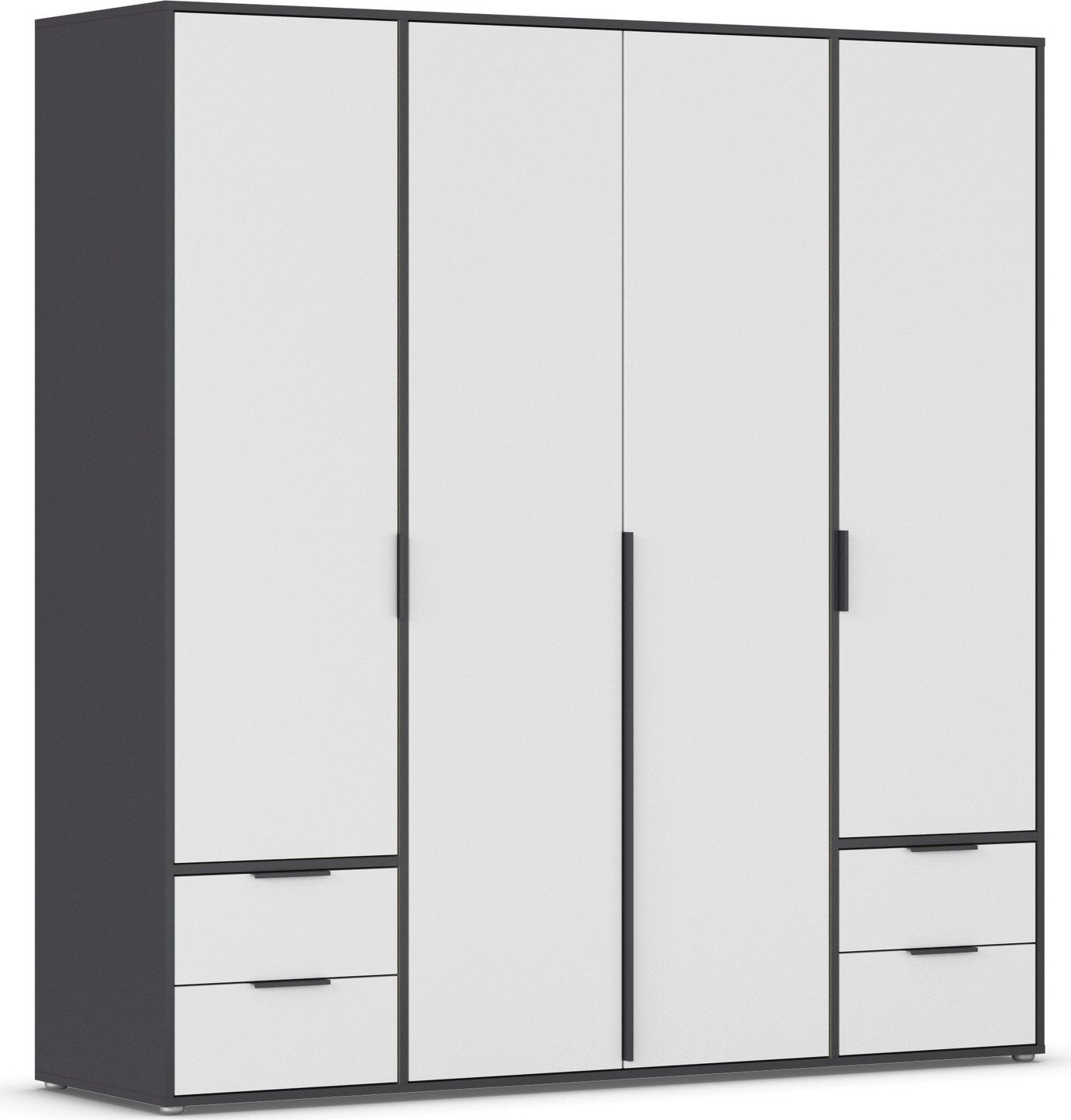 rauch Draaideurkast Kledingkast Kast Garderobe Wasmand NAGATA veel Opbergruimte kledingkasten maat 187 cm x 194 cm x 53 cm grijs