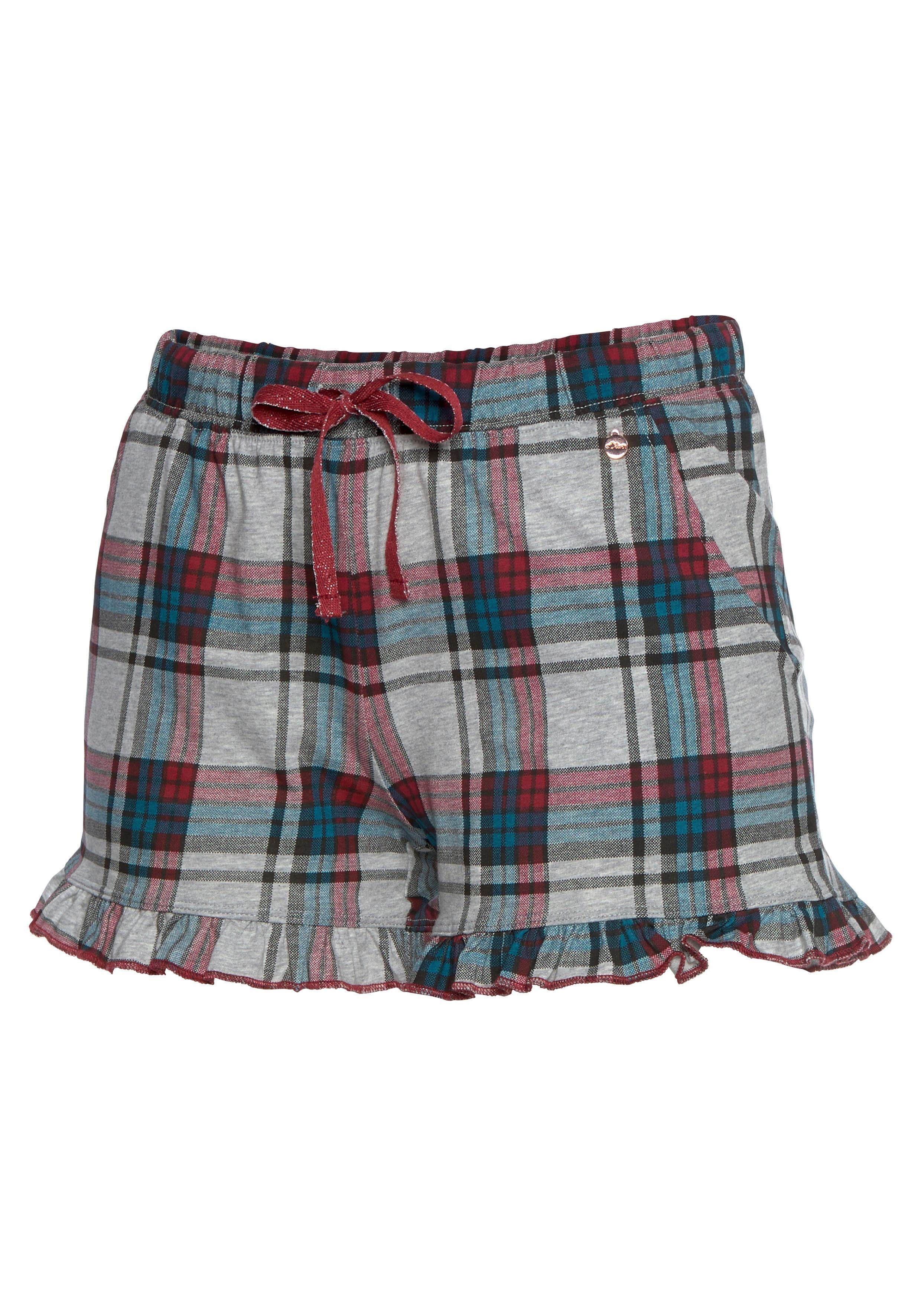 s.Oliver RED LABEL Beachwear Pyjamashort motief all-over met rimpelrandjes