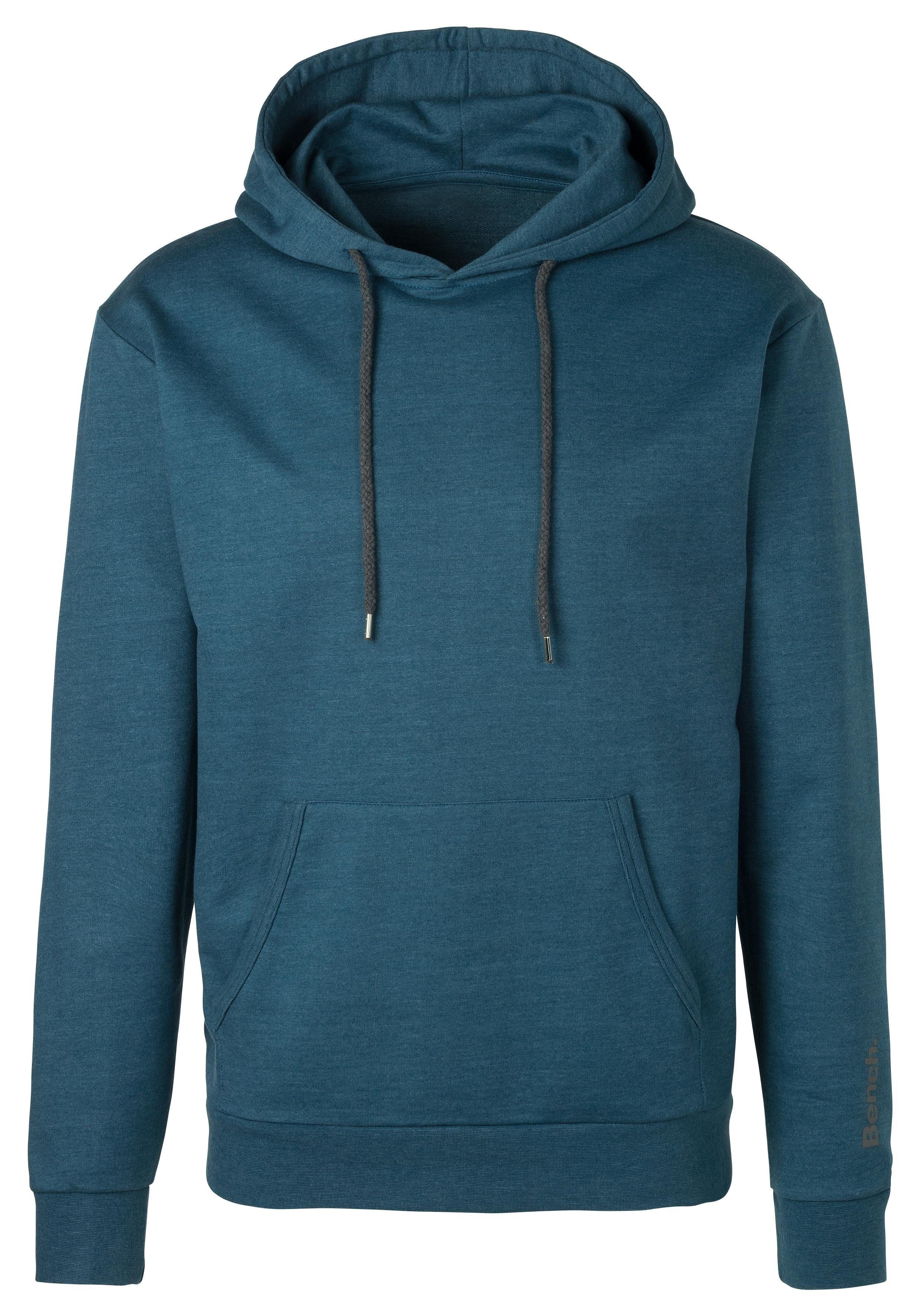 Bench. Loungewear Hoodie Langarm, sweatshirt met ronde hals en capuchon, katoenmix heren hoodies maat 52/54 (L) blauw