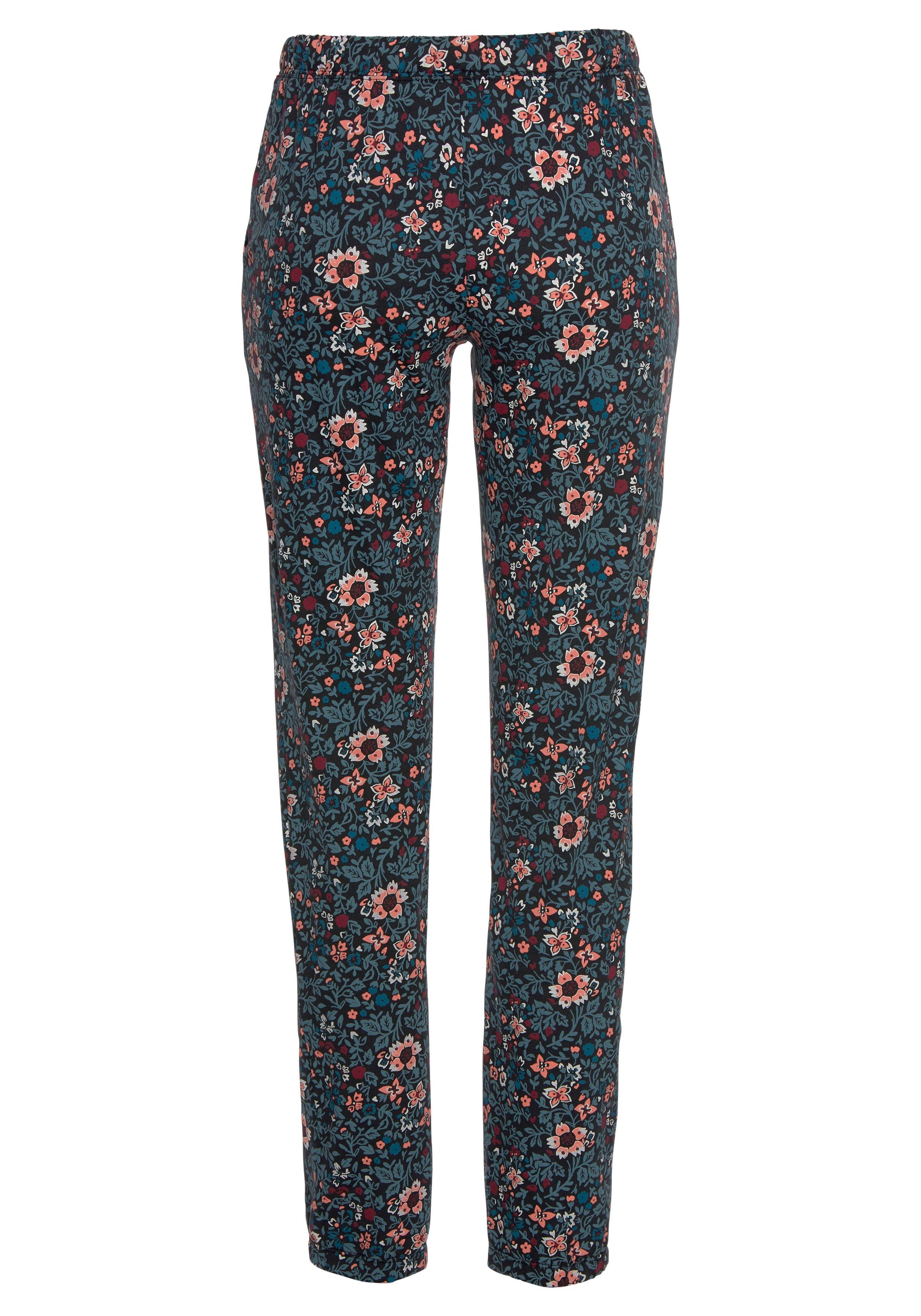 s.Oliver RED LABEL Beachwear Pyjamabroek met motief all-over en contrastkleurige koord