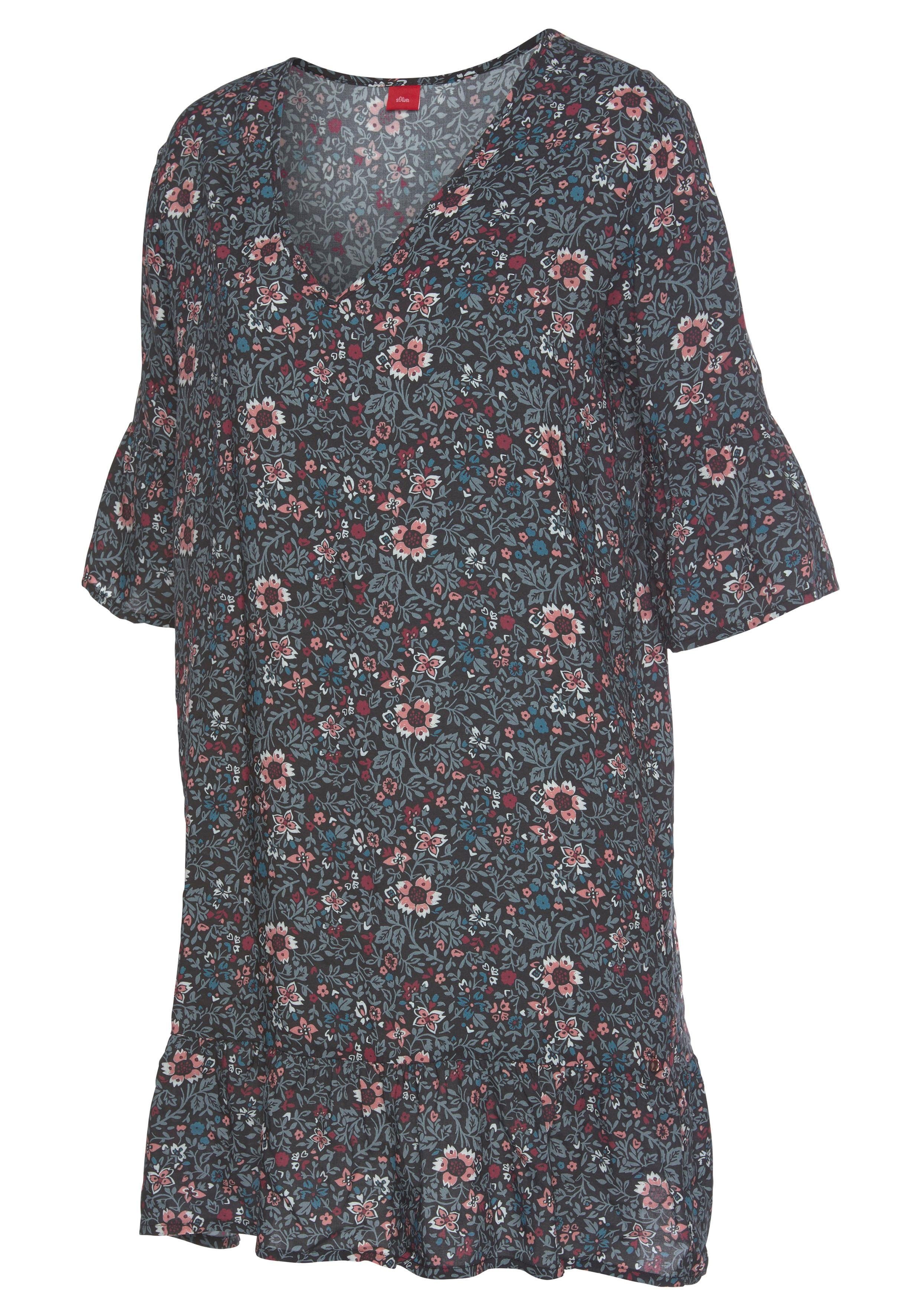 s.Oliver RED LABEL Beachwear Nachthemd motief all-over met ruchezomen
