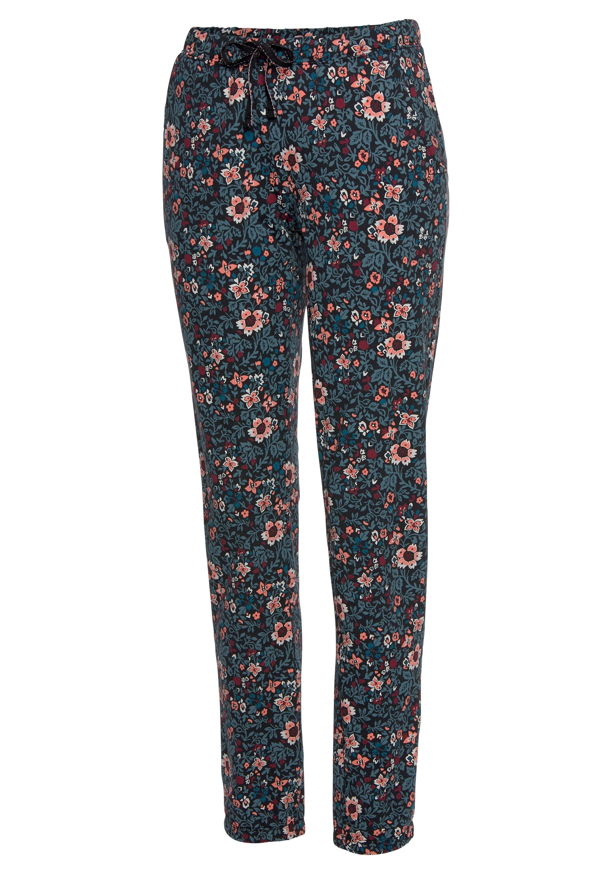 s.Oliver RED LABEL Beachwear Pyjamabroek met motief all-over en contrastkleurige koord