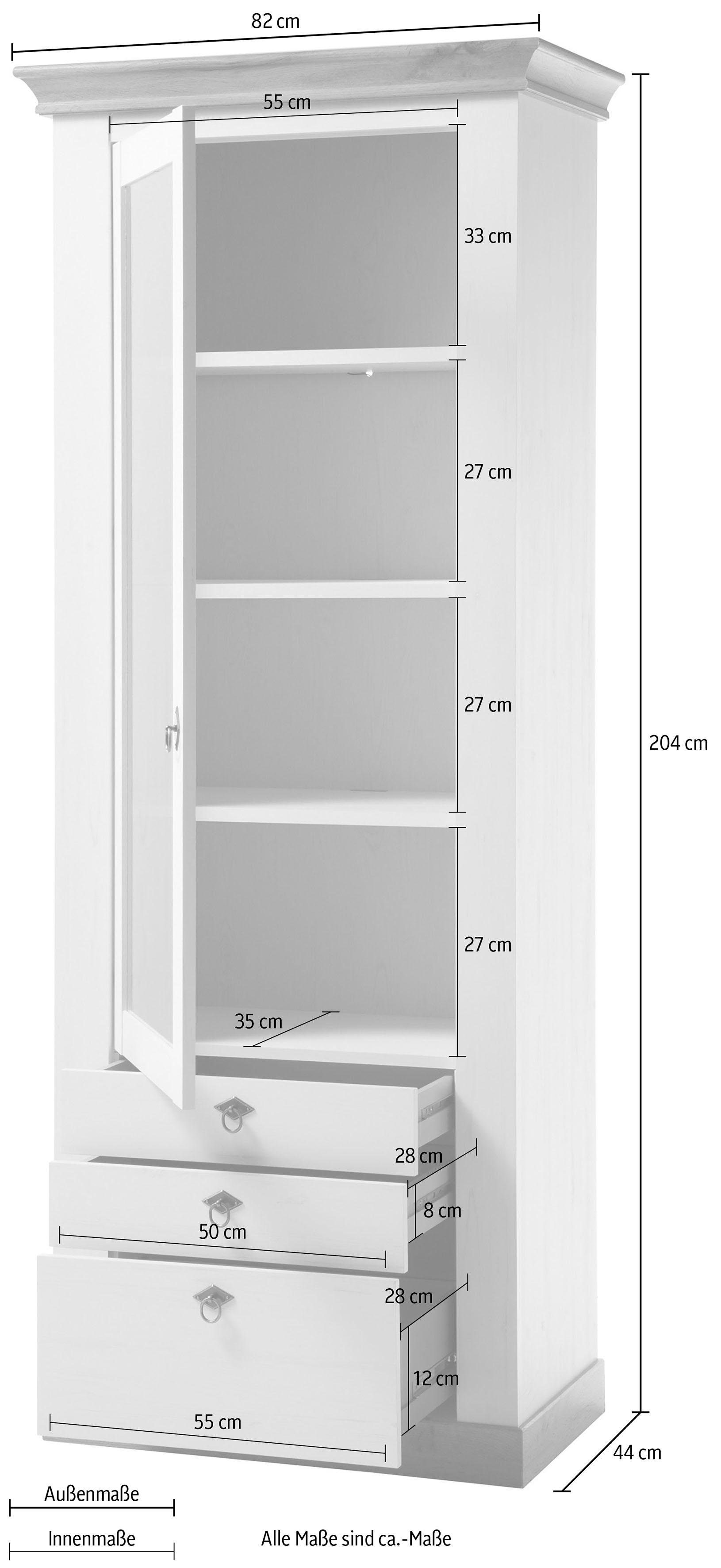 Home affaire Vitrinekast Cremona Hoogte 204 cm
