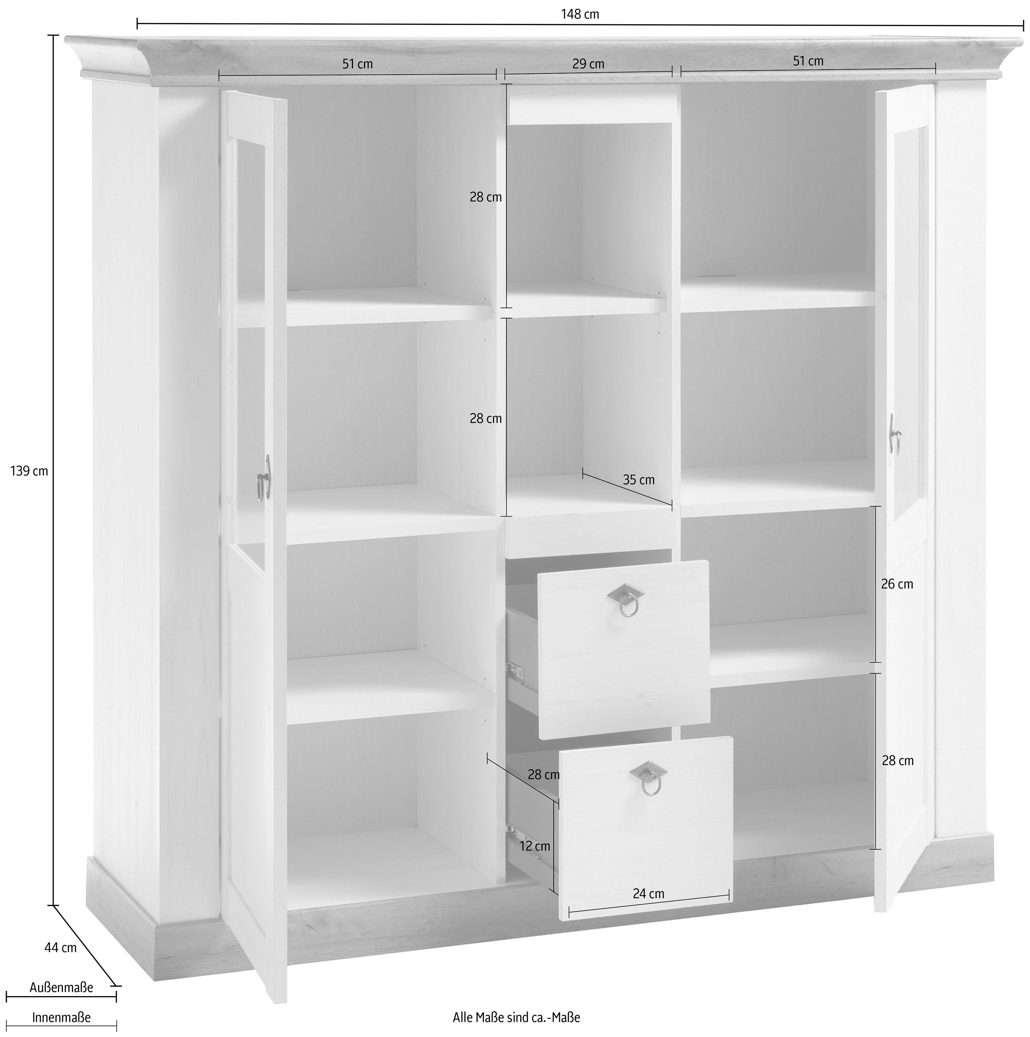 Home affaire Highboard Cremona Breedte 148 cm