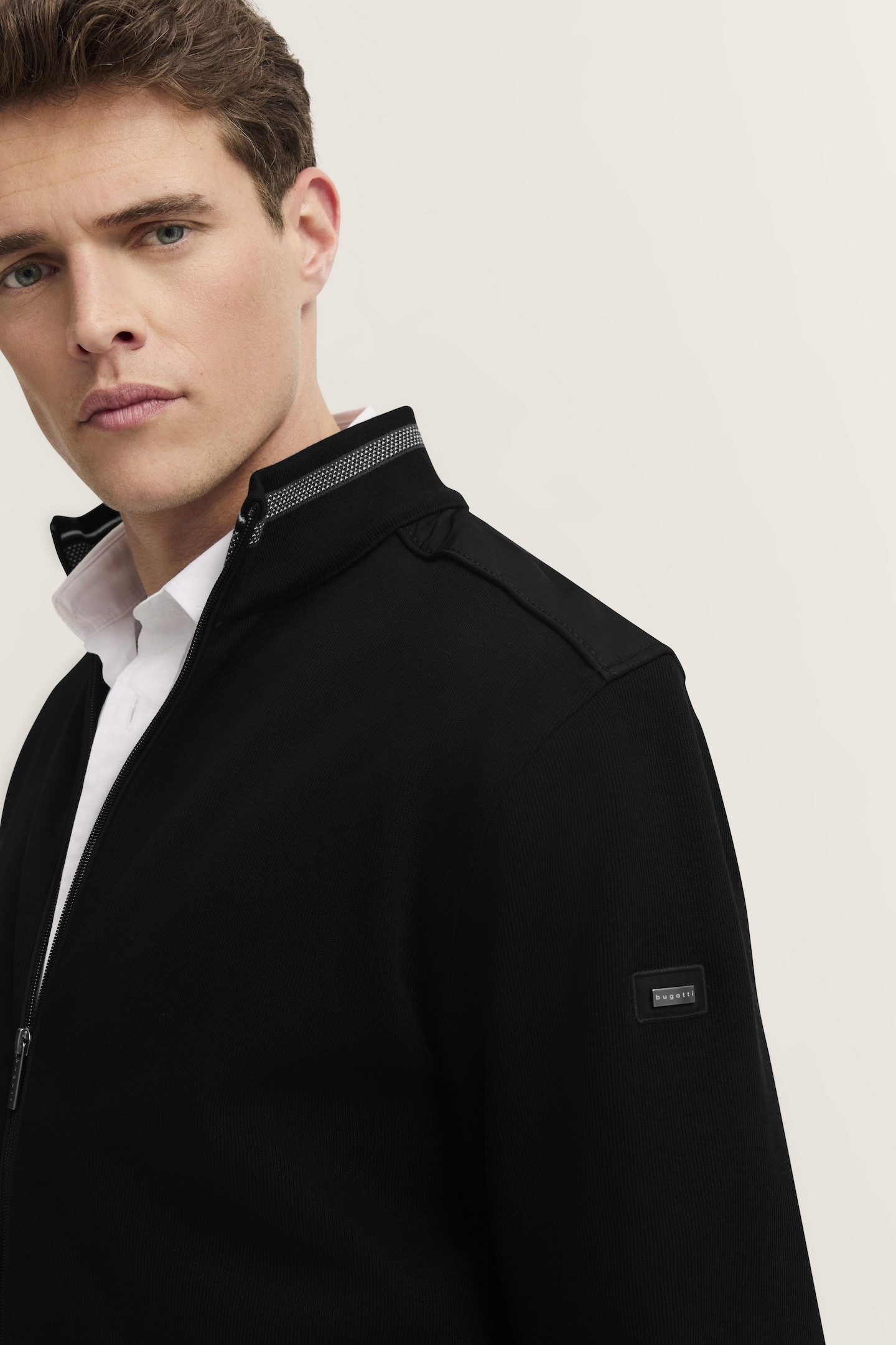 Bugatti Sweatvest met opstaande kraag