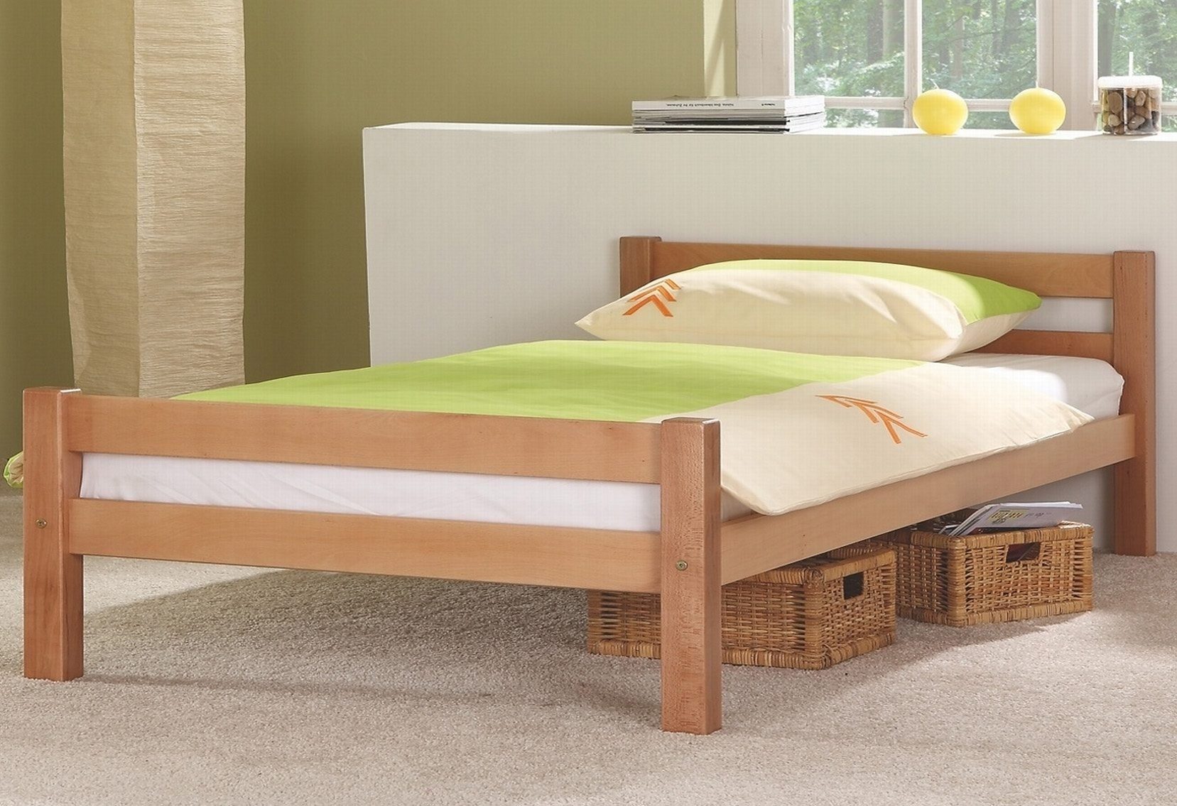 Relita Massief houten ledikant optioneel met matras bedden bruin