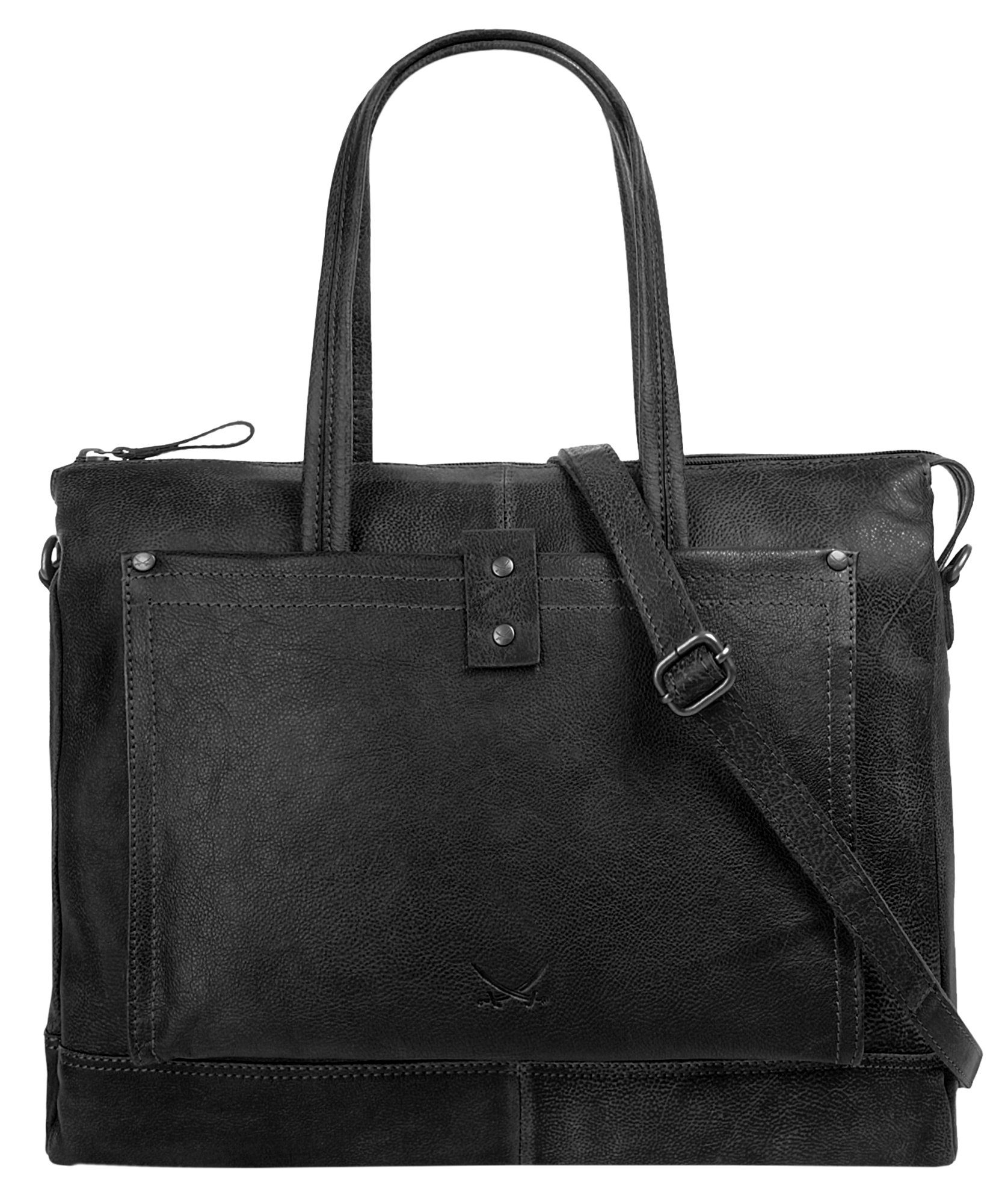 Sansibar Shopper echt leder dames shoppers zwart