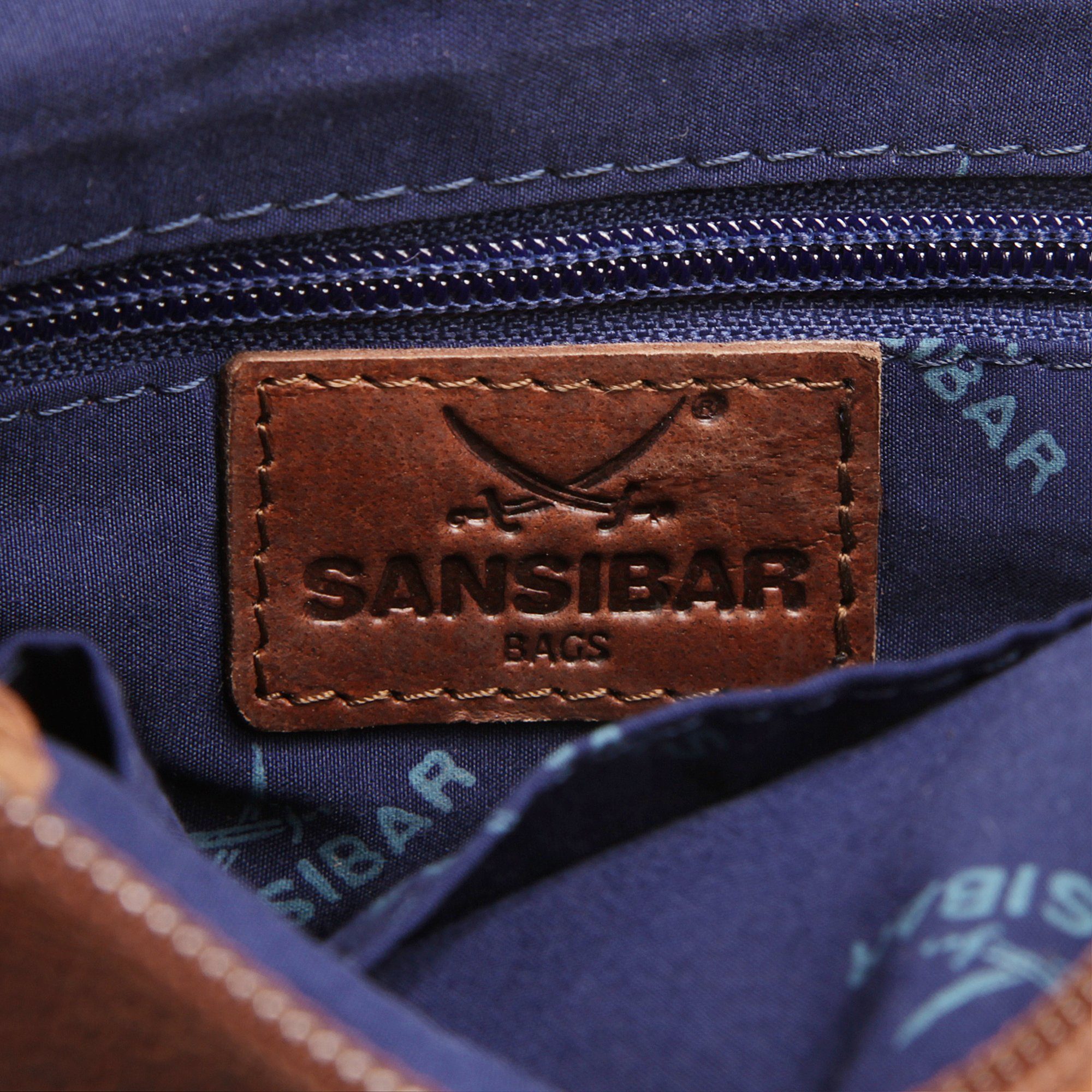 Sansibar Schoudertas echt leder