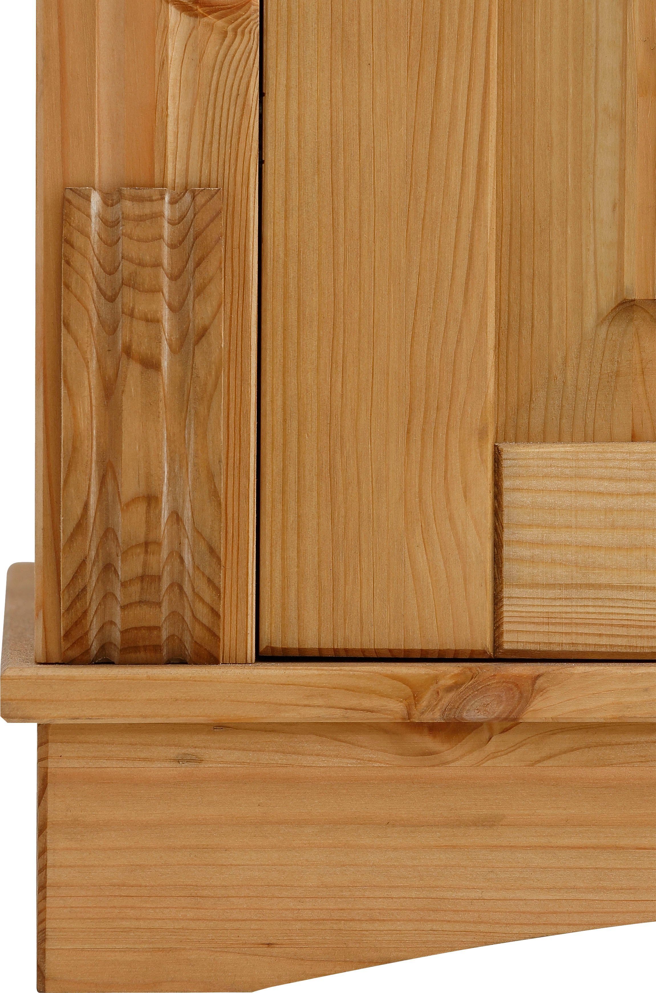 Home affaire Highboard Teresa Breedte 119 cm, deuren met glazen inzetstukken, van massief grenen, FSC®