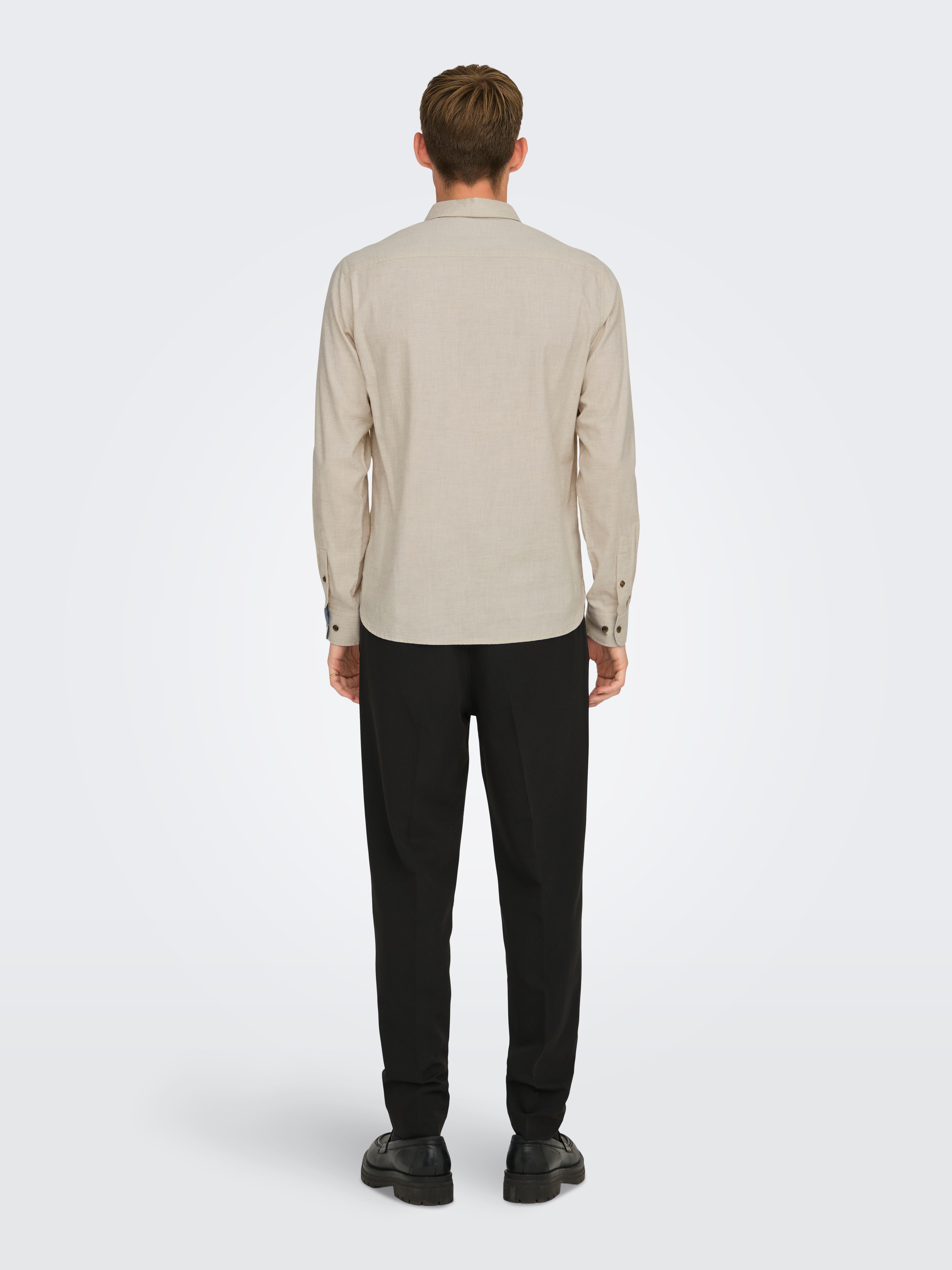 ONLY & SONS Overhemd met lange mouwen ONSROAD LIFE REG MELANGE LS SHIRT NOOS