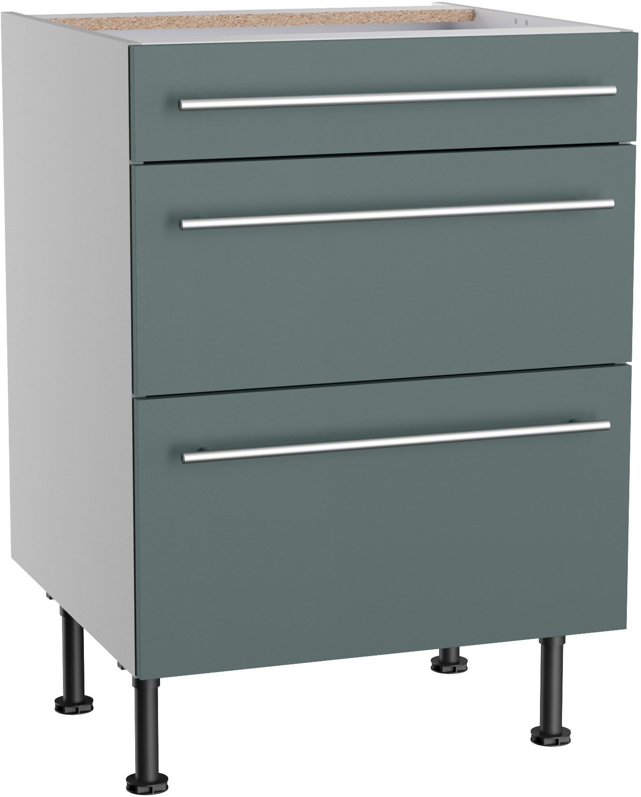 OPTIFIT Onderkast Bern2 Breedte 60 cm, 1 lade, 2 uittrekken onderkasten groen