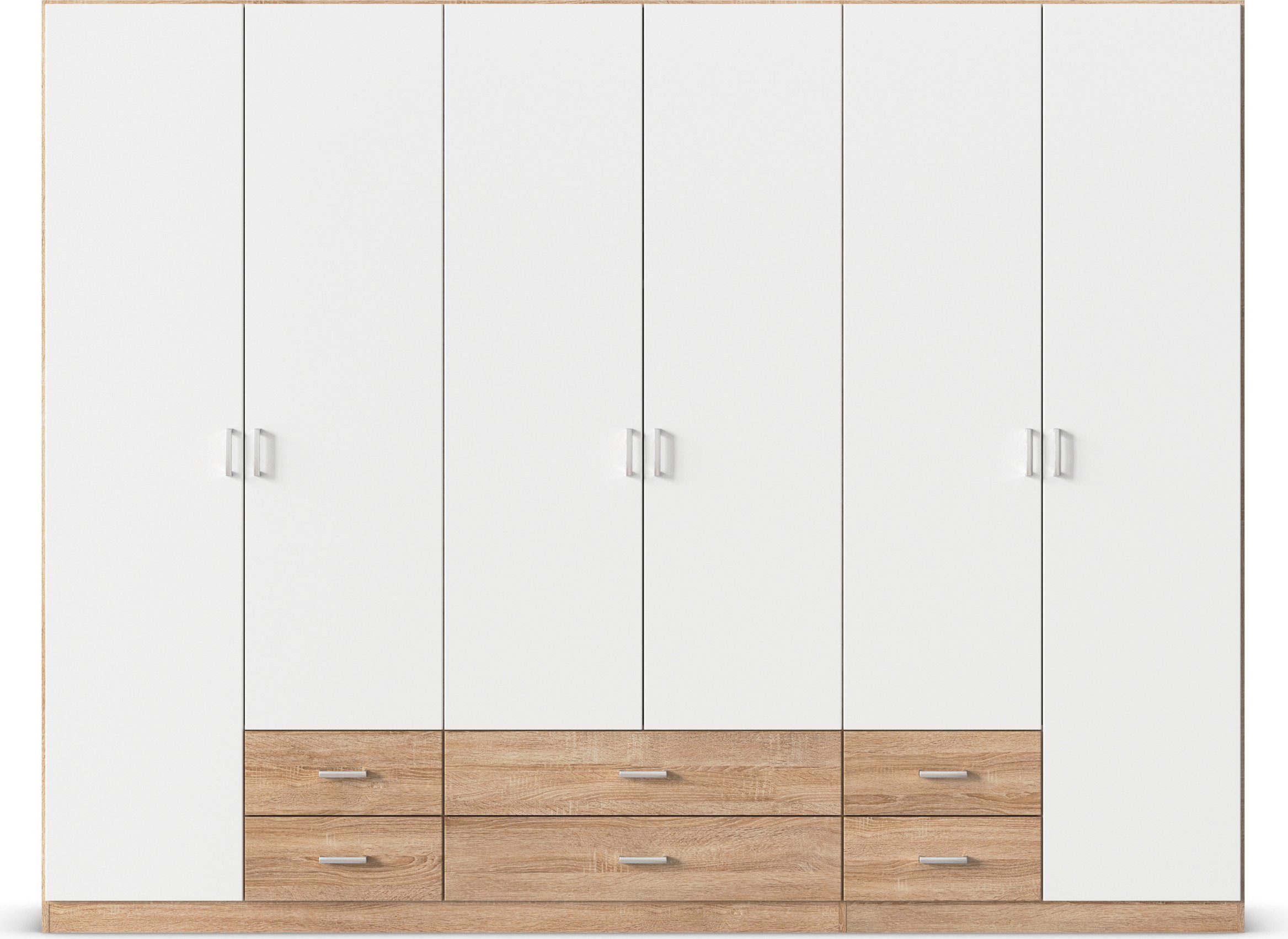 rauch Draaideurkast Kledingkast kast garderobe linnenkast GAMMA in 3 breedtes met 6 lades, in eenvoudig design topseller made in germany