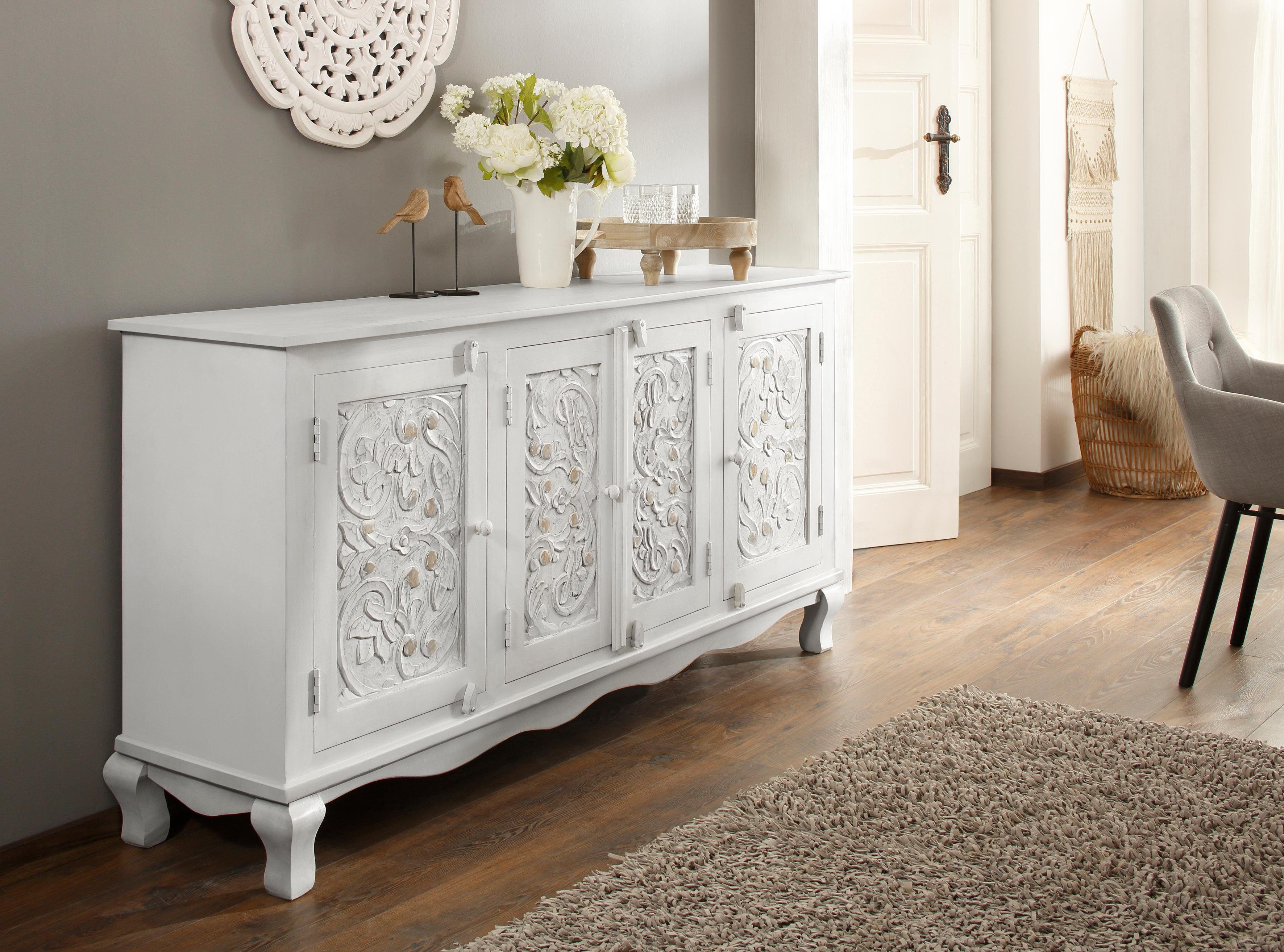 Home affaire Dressoir Rajat Kast van mangohout met frontfrezingen, breedte 175 cm