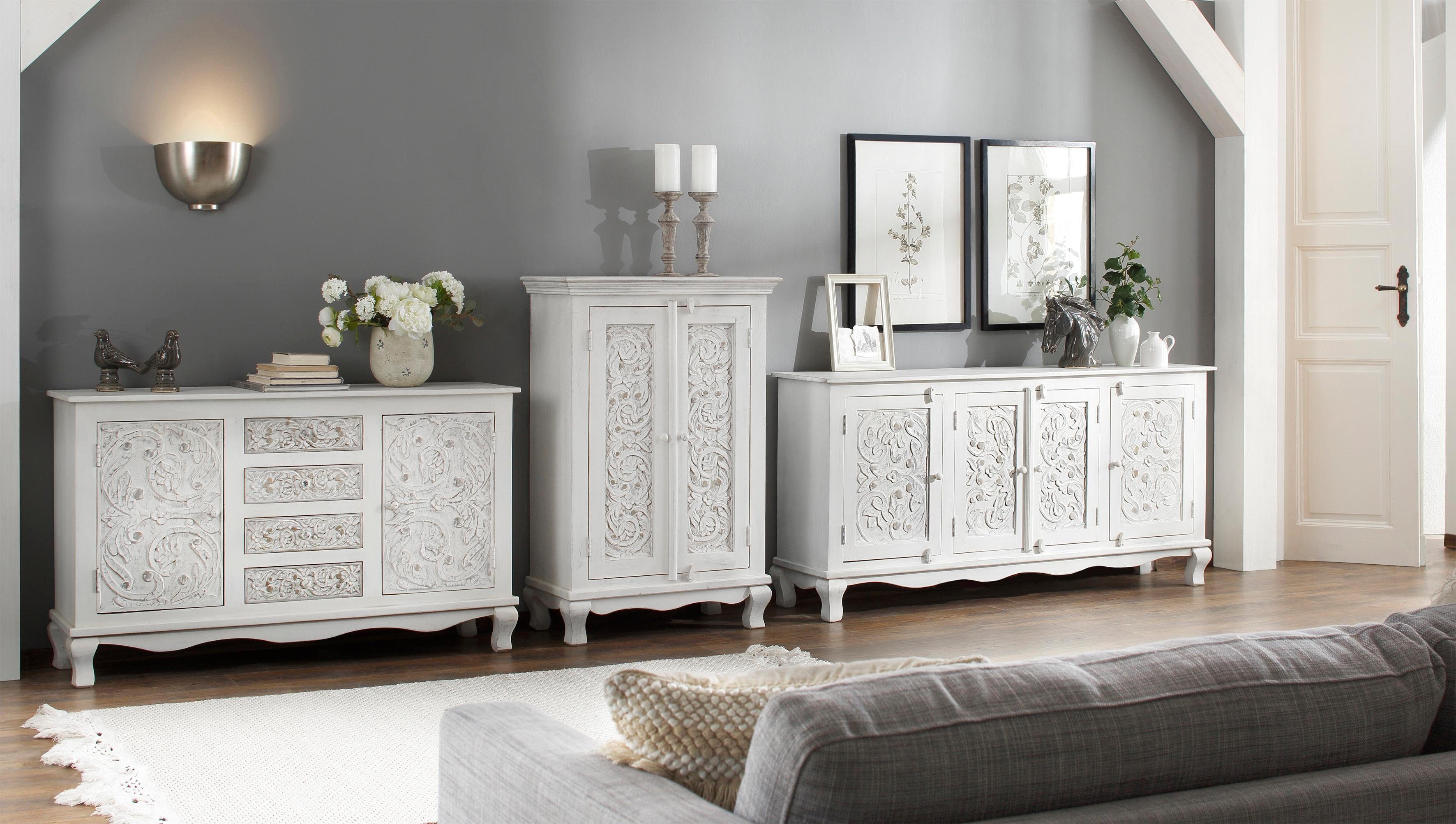 Home affaire Dressoir Rajat Kast van mangohout met frontfrezingen, breedte 175 cm