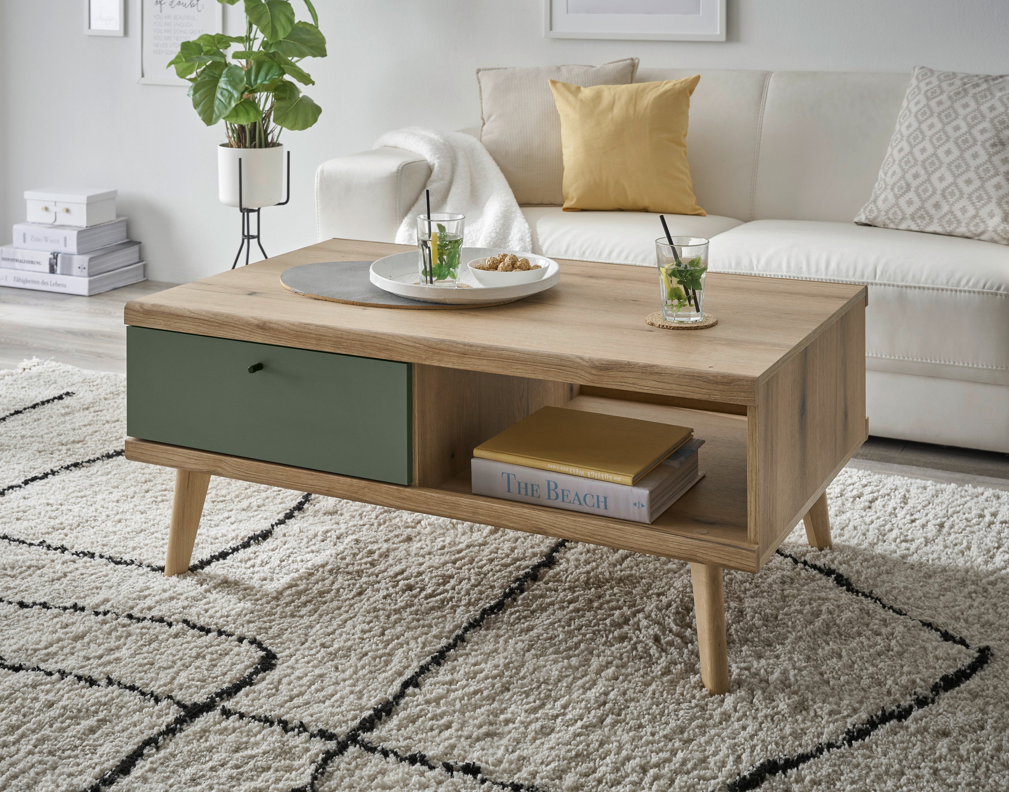 INOSIGN Salontafel MAVAS in moderne trendkleur, breedte 107 cm salontafels groen