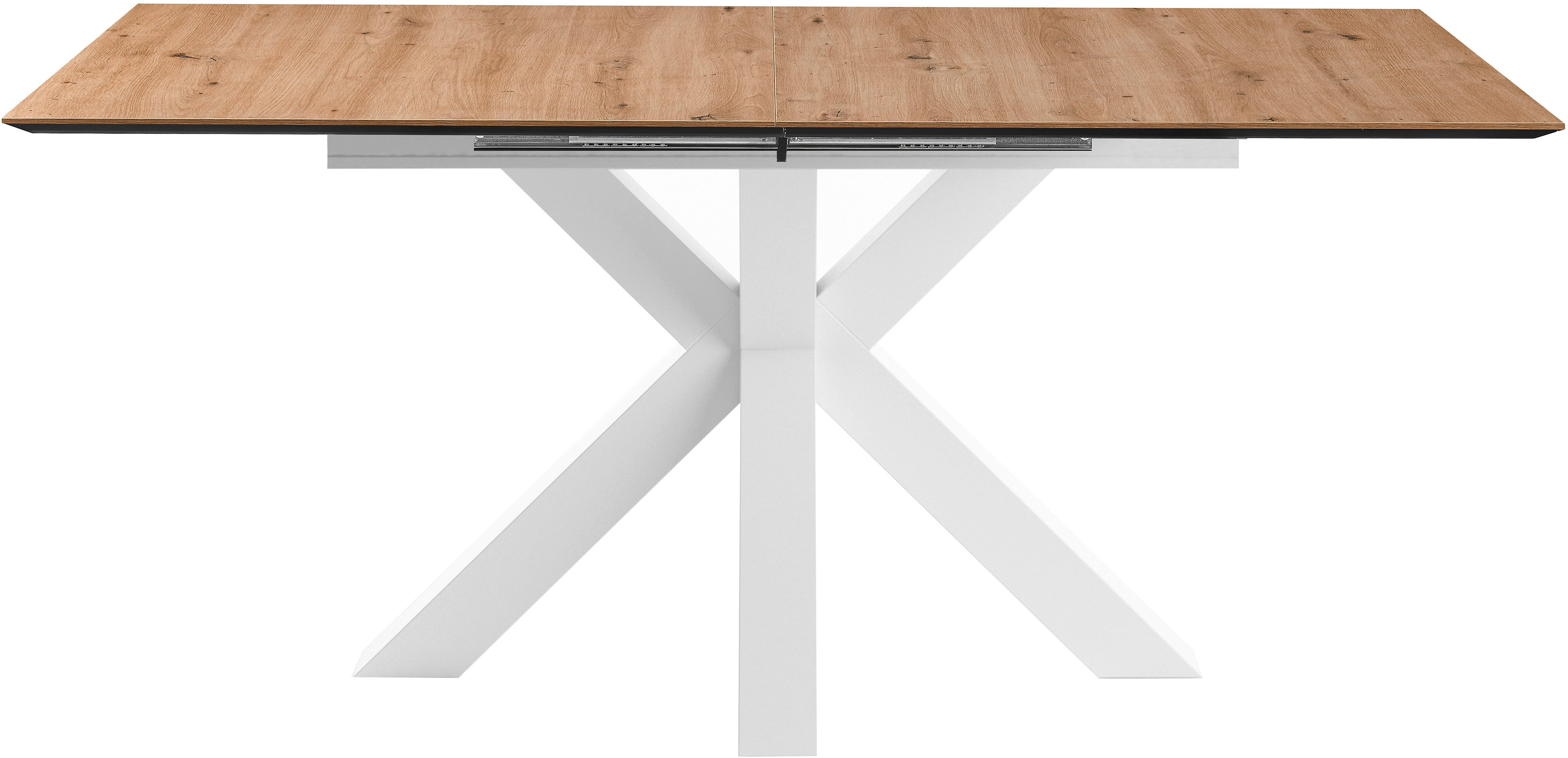 set one by Musterring Eettafel New Atlanta Rechthoekig blad met Zwitserse rand, uitschuifbaar, stervormig onderstel eettafels maat 170 cm x 81 cm x