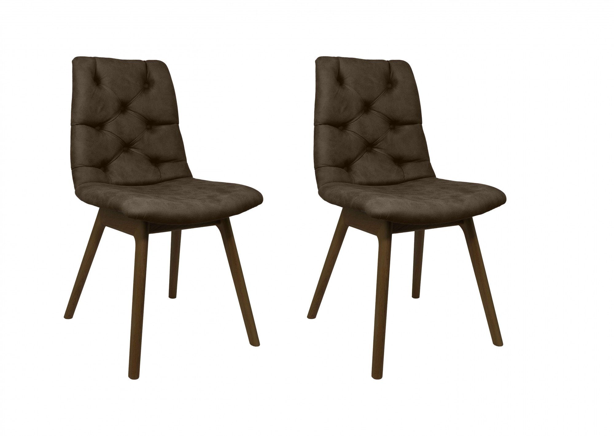 andas Eetkamerstoel Ramon met massief houten poten (set, 2 stuks) 4 poot stoelen bruin
