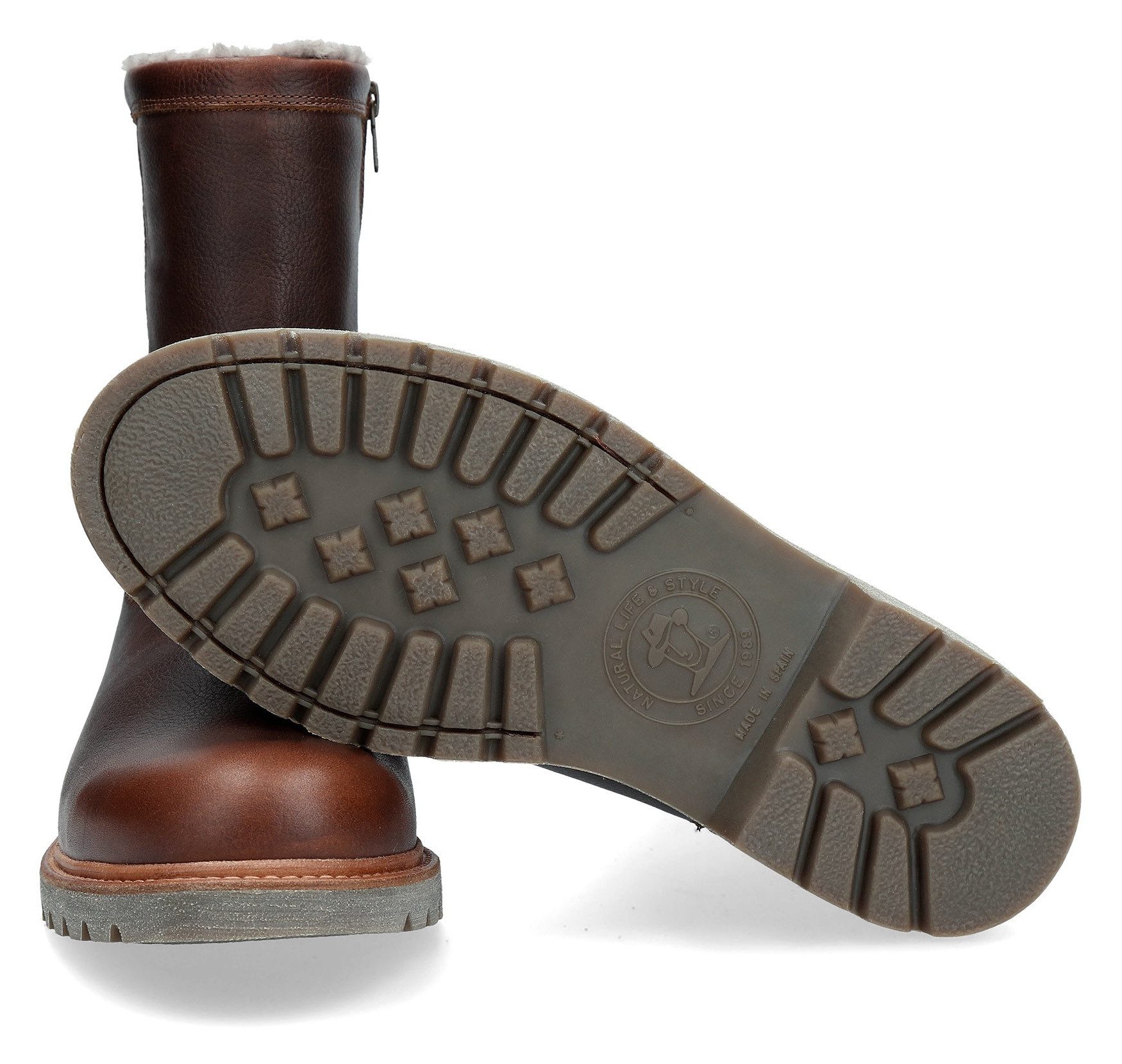Panama Jack Winterlaarzen , blokhak, winterlaars, kort laarsje met luxe logo-embossing