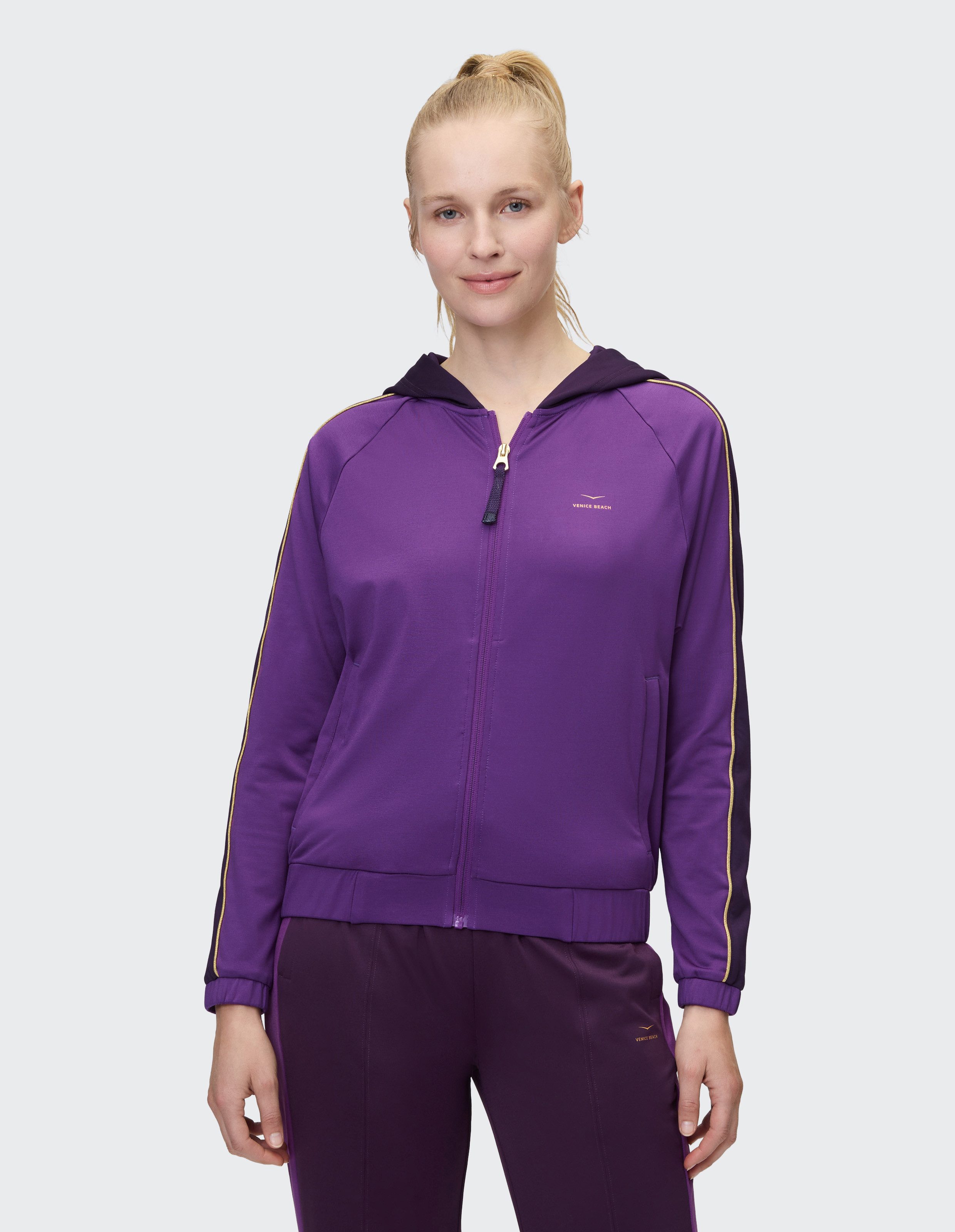 Venice Beach Trainingsjack dames trainingsjassen maat M (40) paars