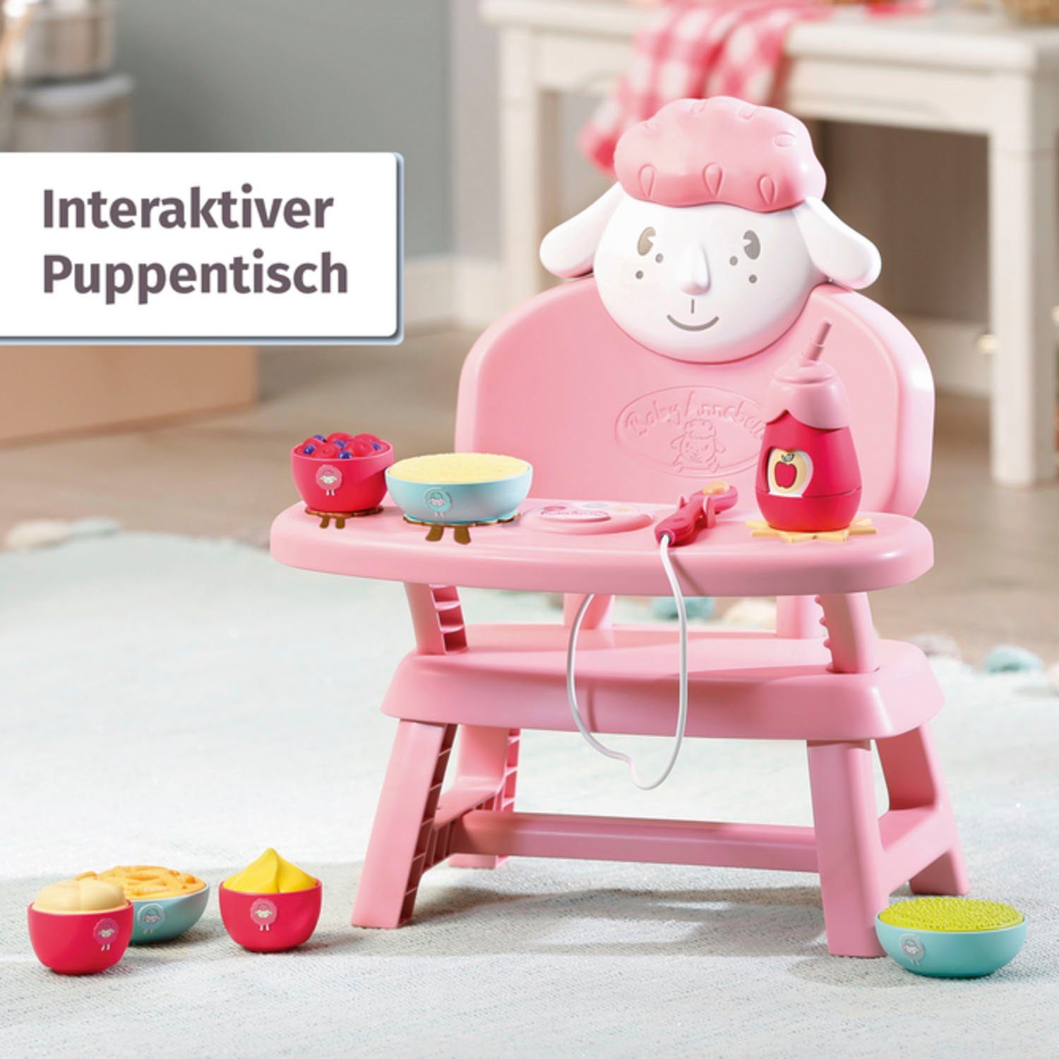 Baby Annabell Poppenkinderstoel Lunch Time tafel met licht- en geluidseffecten