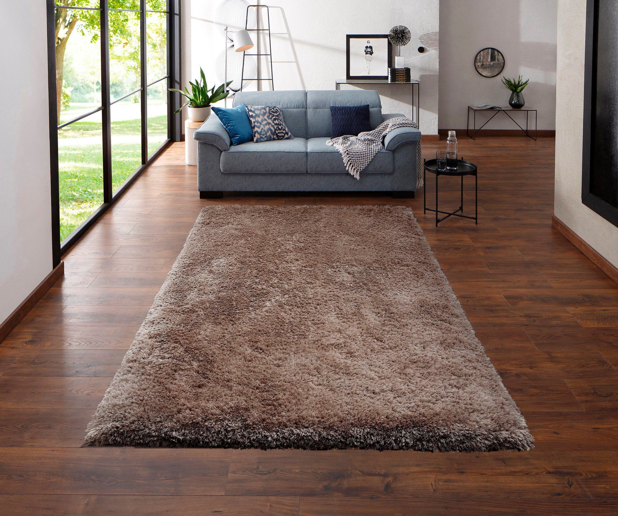 Leonique Hoogpolig vloerkleed Lasse, hoge pool, bijzonder zacht door microvezel Shaggy-look, gemêleerd garen, woonkamer, slaapkamer, kinderkamer