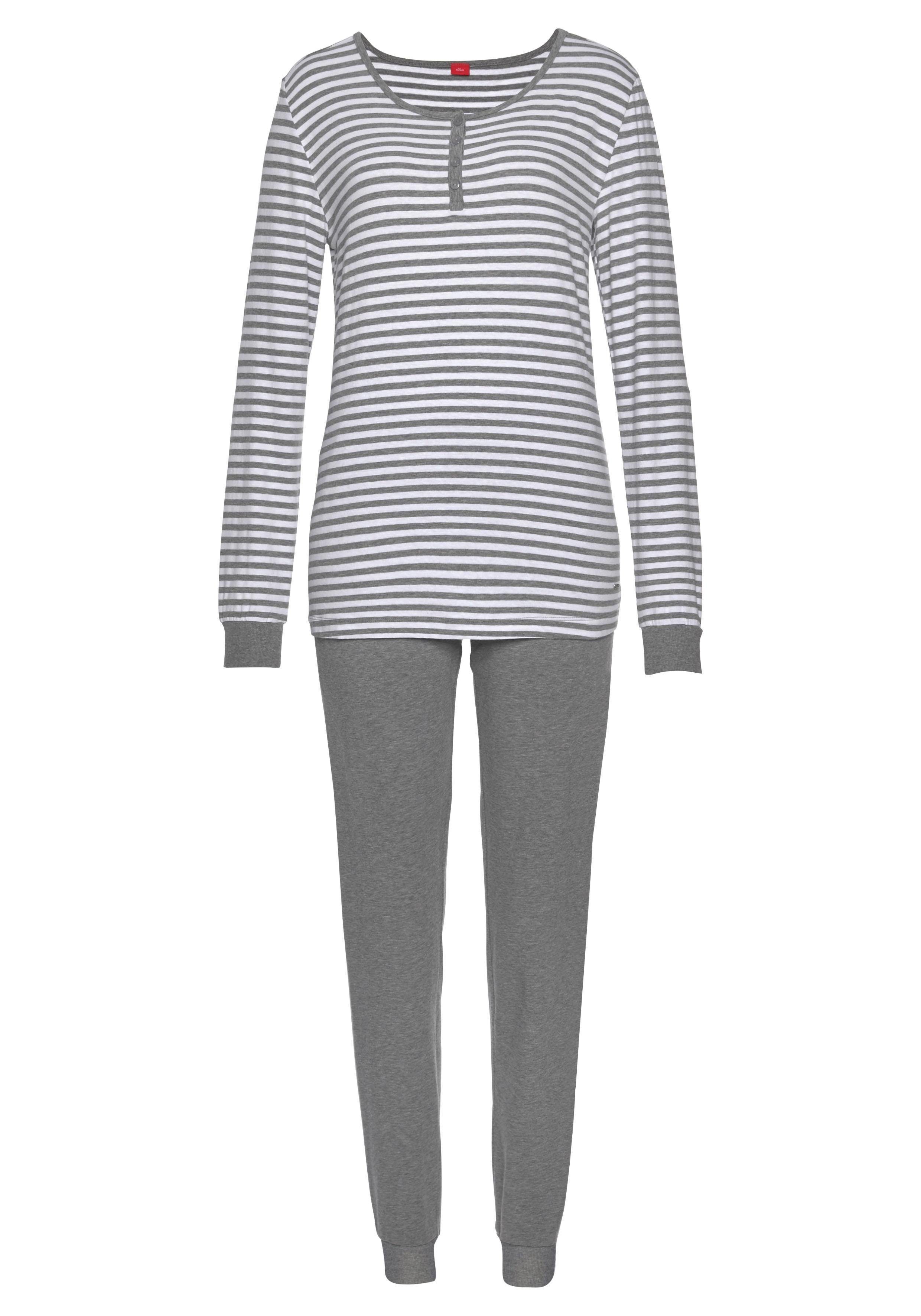 s.Oliver RED LABEL Beachwear Pyjama met strepen opzij op de pijpen (2-delig, 1 stuk)