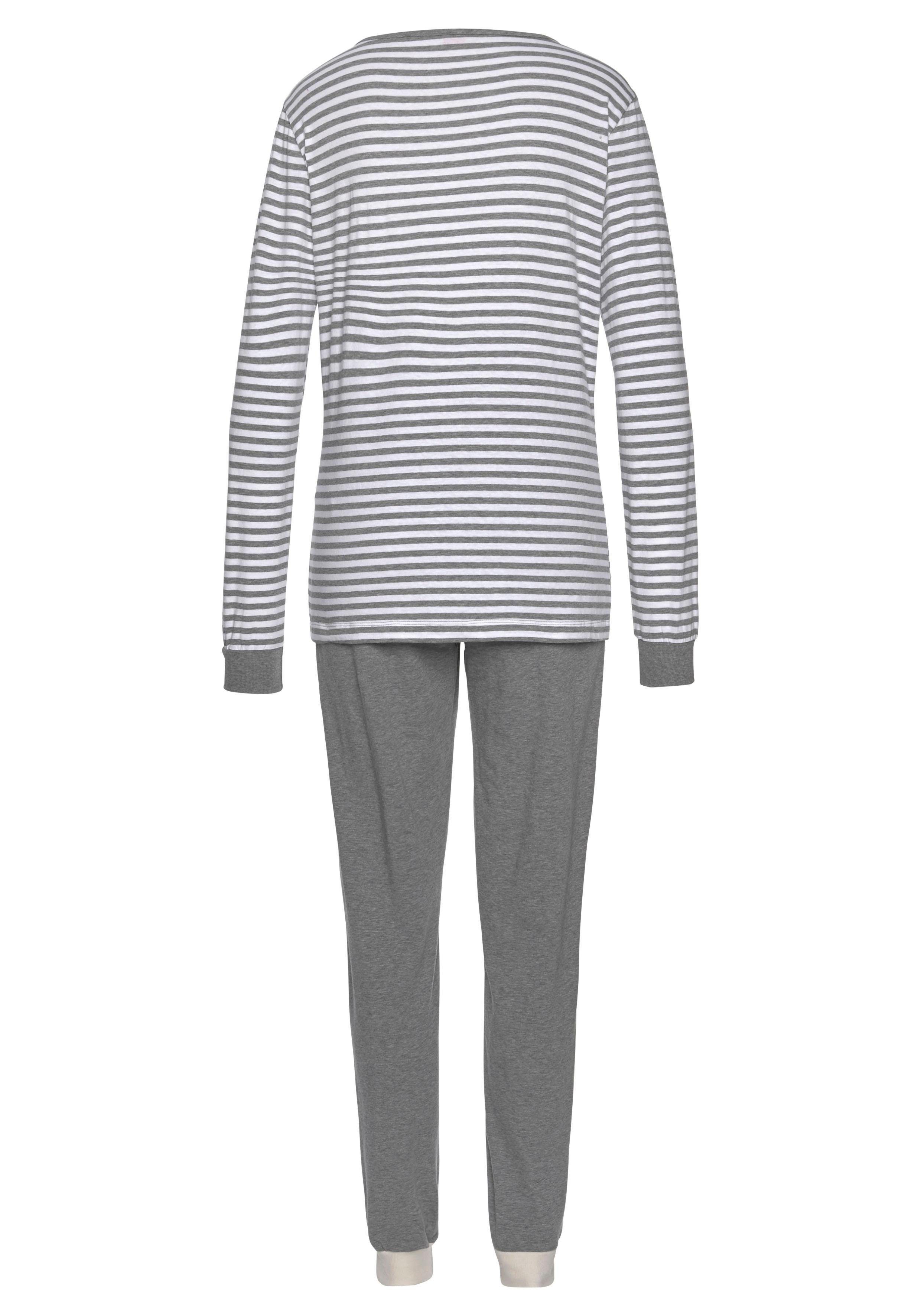 s.Oliver RED LABEL Beachwear Pyjama met strepen opzij op de pijpen (2-delig, 1 stuk)