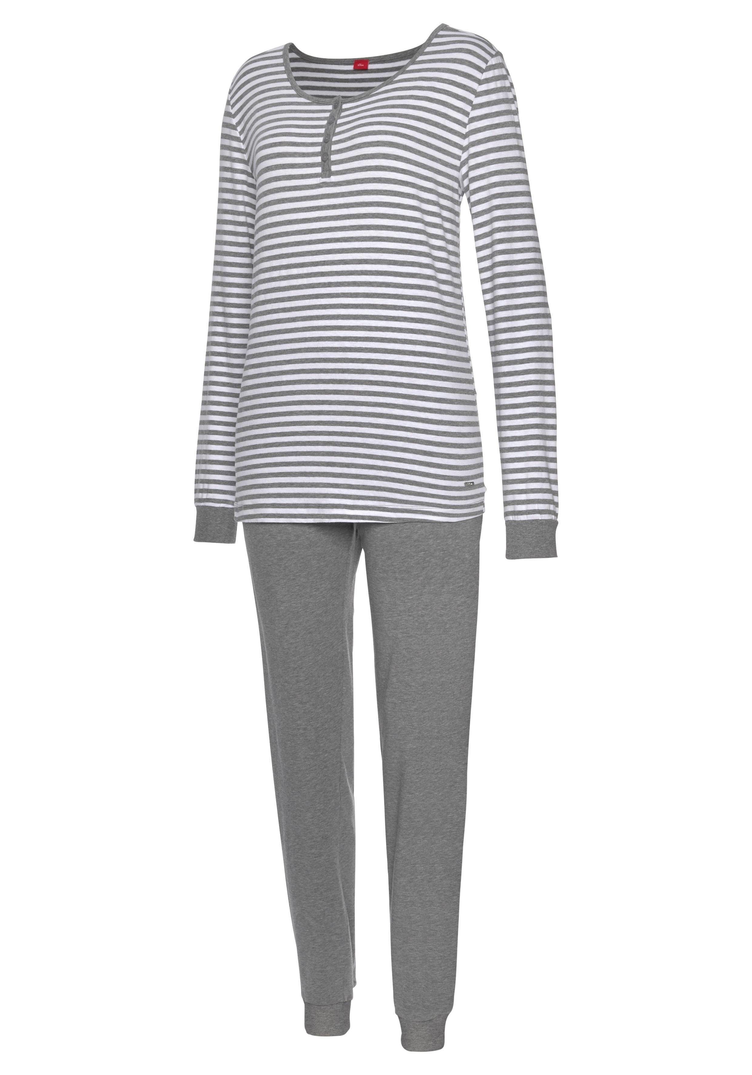 s.Oliver RED LABEL Beachwear Pyjama met strepen opzij op de pijpen (2-delig, 1 stuk)