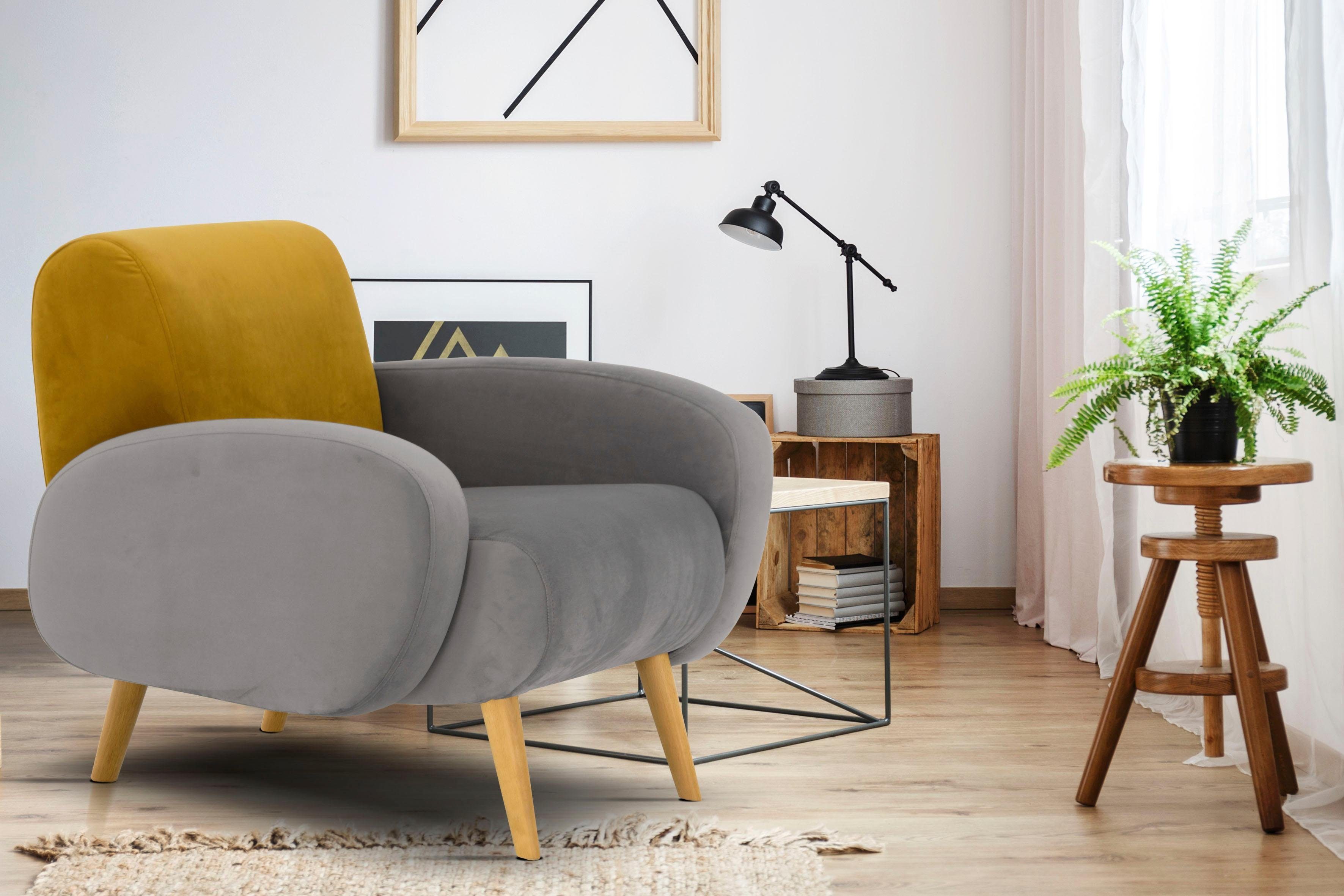 Home affaire Fauteuil Tox in buitengewoon stijlvolle look fauteuils geel