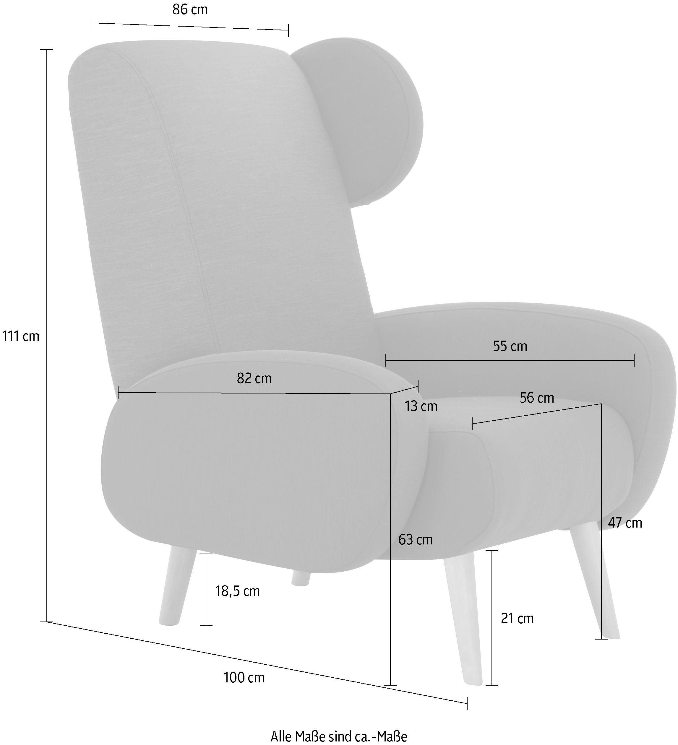 Home affaire Fauteuil Gox oorschelpstoel in buitengewoon stijlvolle look