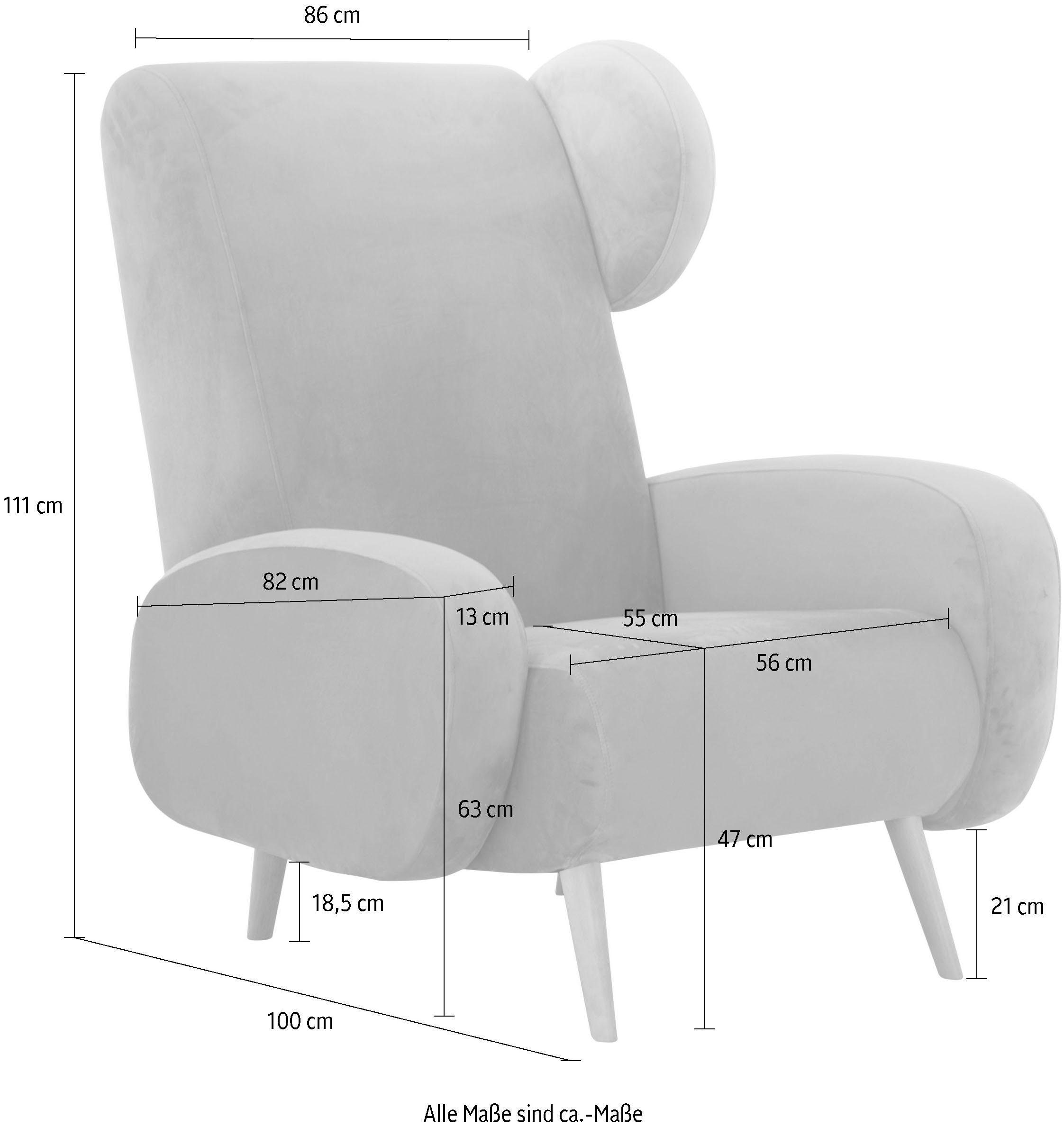 Home affaire Fauteuil Gox oorschelpstoel in buitengewoon stijlvolle look