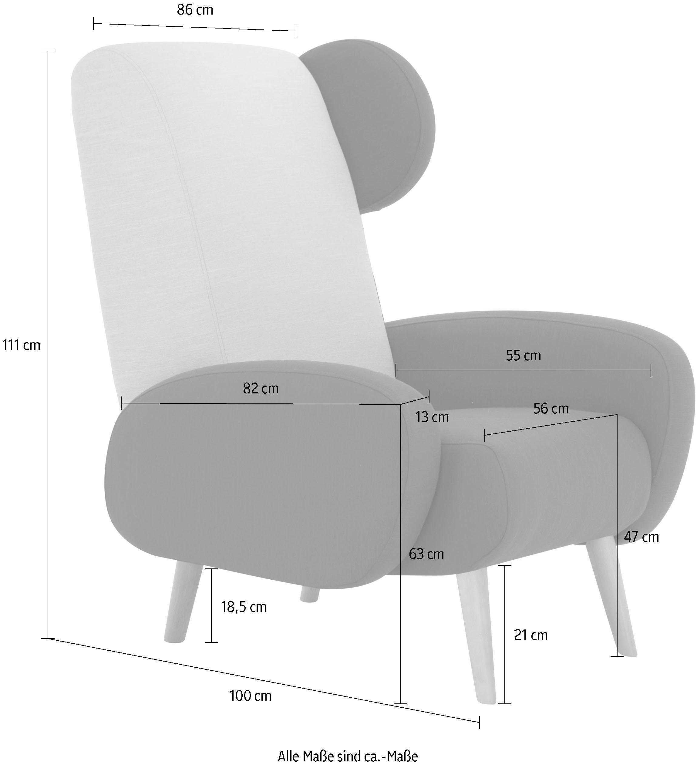 Home affaire Fauteuil Gox oorschelpstoel in buitengewoon stijlvolle look