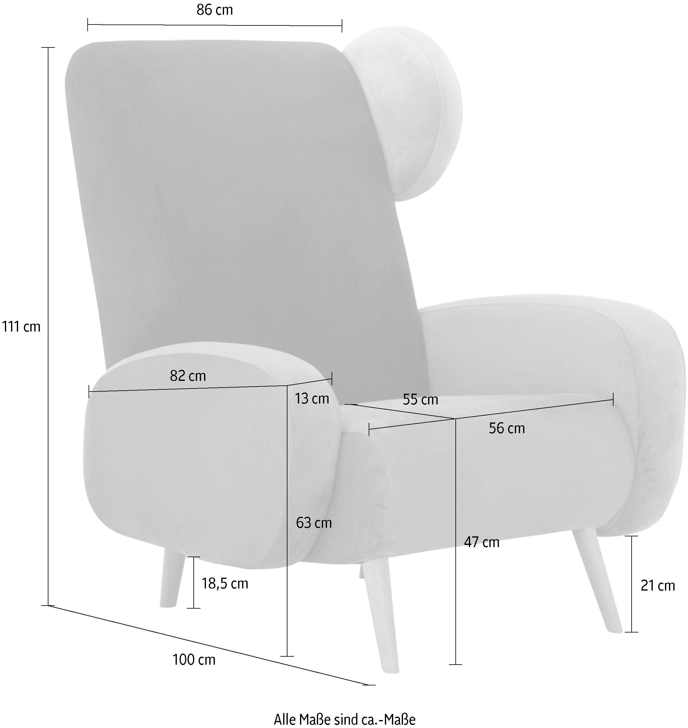 Home affaire Fauteuil Gox oorschelpstoel in buitengewoon stijlvolle look
