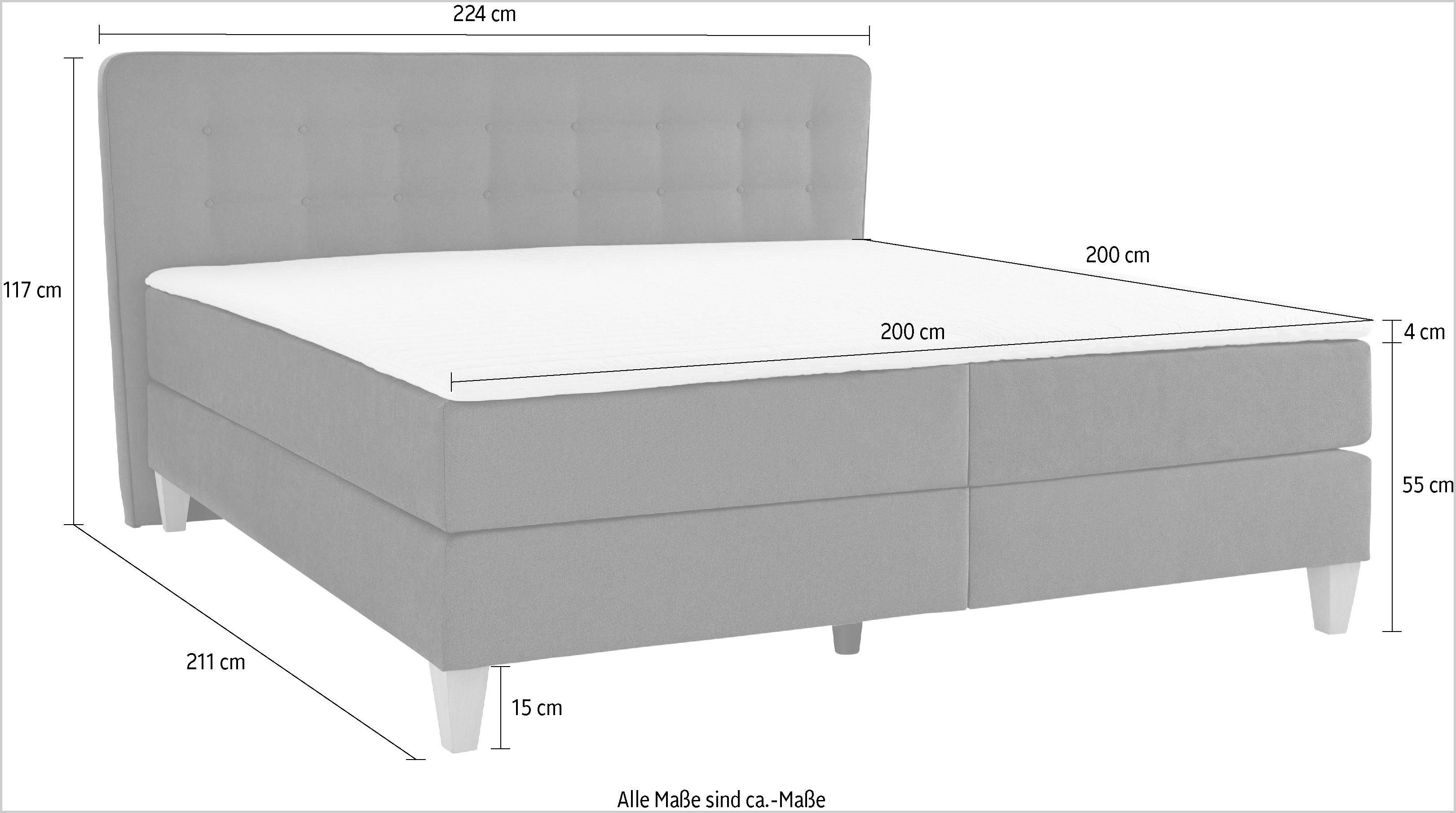 Home affaire Boxspring Ascola incl. topmatras, 5 breedten, 3 uitvoeringen, 2 hardheden