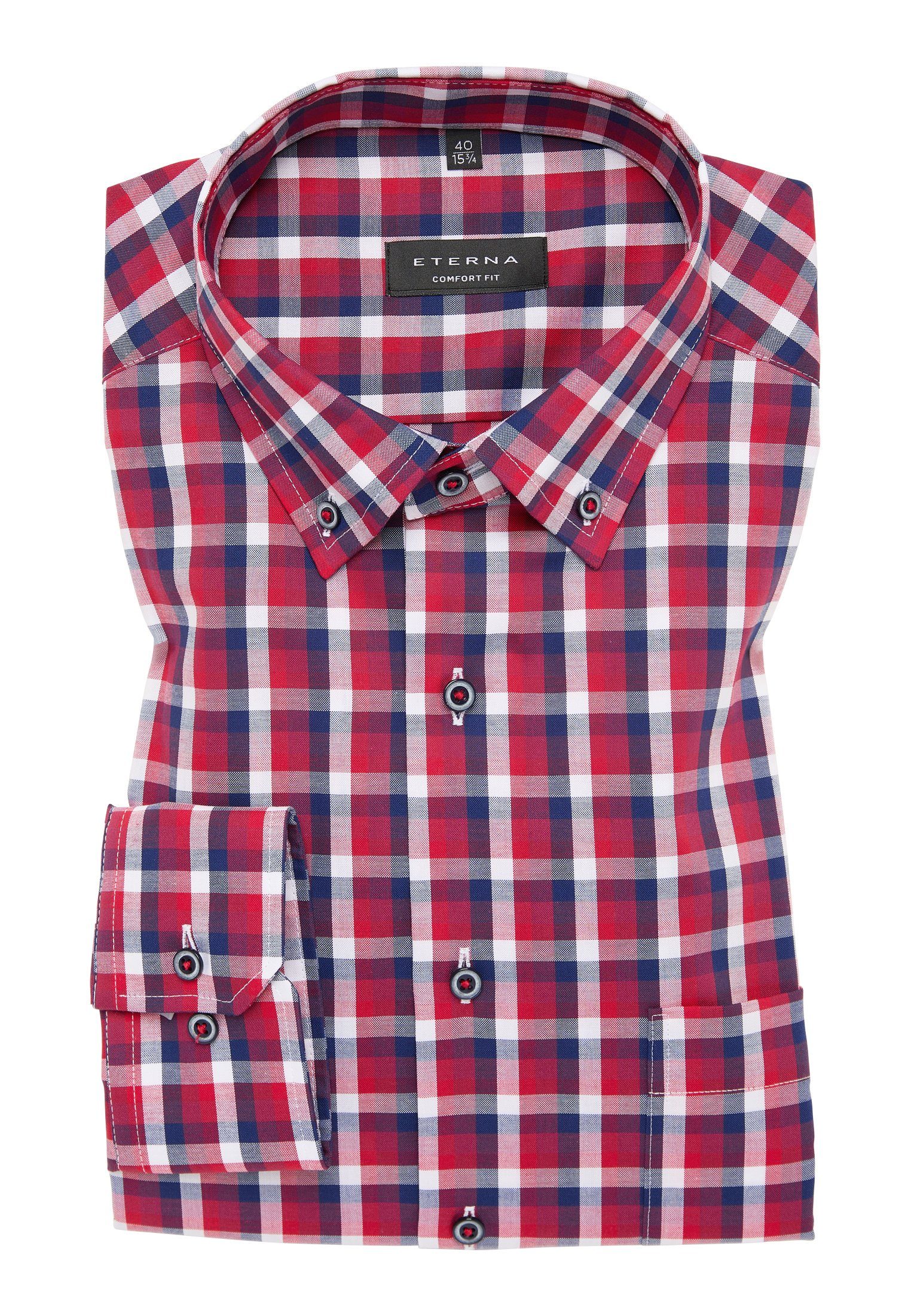 Eterna Overhemd met lange mouwen Comfort fit NON IRON (strijkvrij)