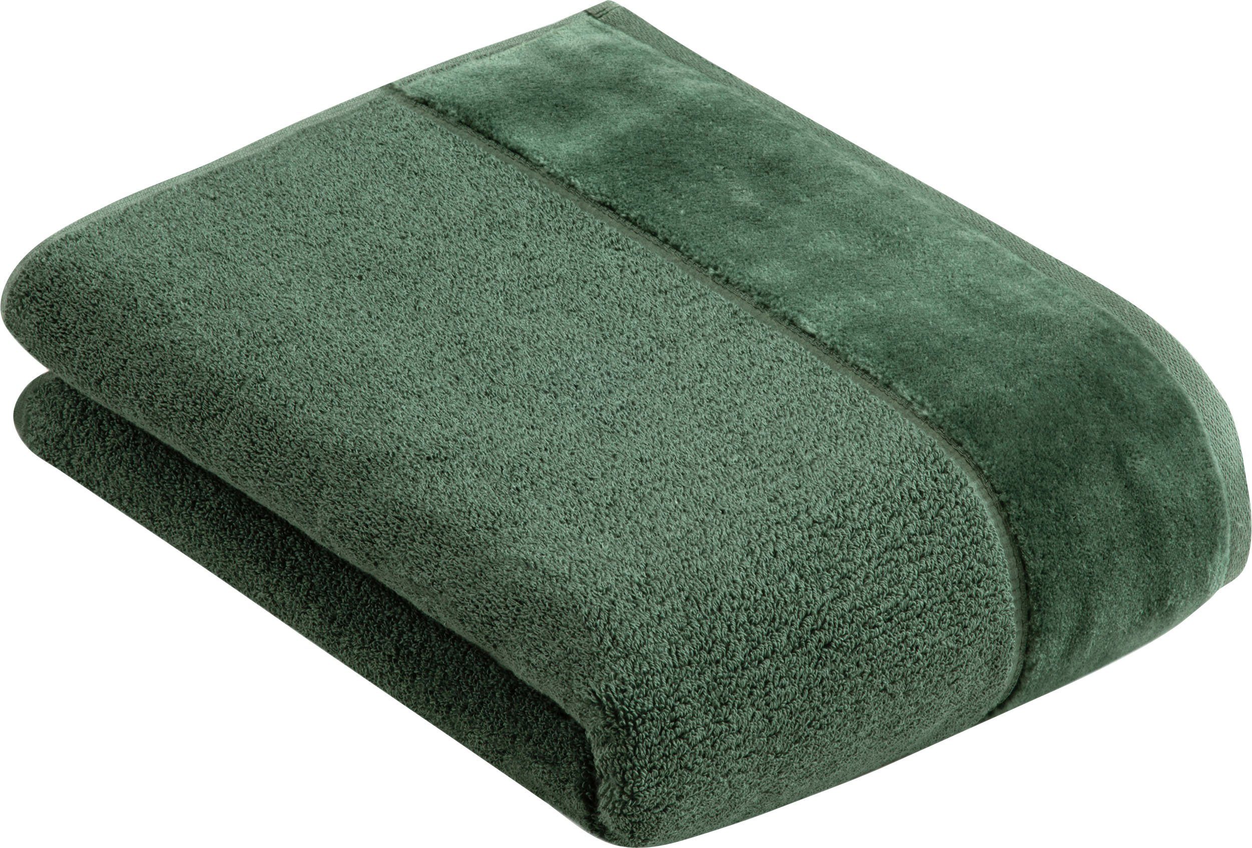 Vossen Badlaken Pure Katoen & VEGAN, met elegante veloursrand (1 stuk) handdoeken maat 67 cm x 140 cm groen