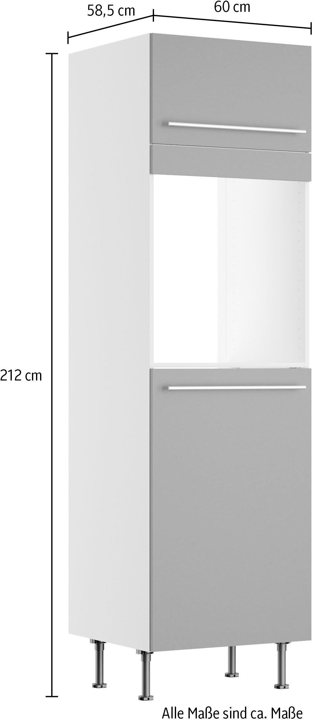 Kochstation Oven-/koelkastombouw KS-Bern2 B 60 cm, H 211,8 cm, 1 klep, 1 deur (H 89,2 cm), 1 vaste afdekking