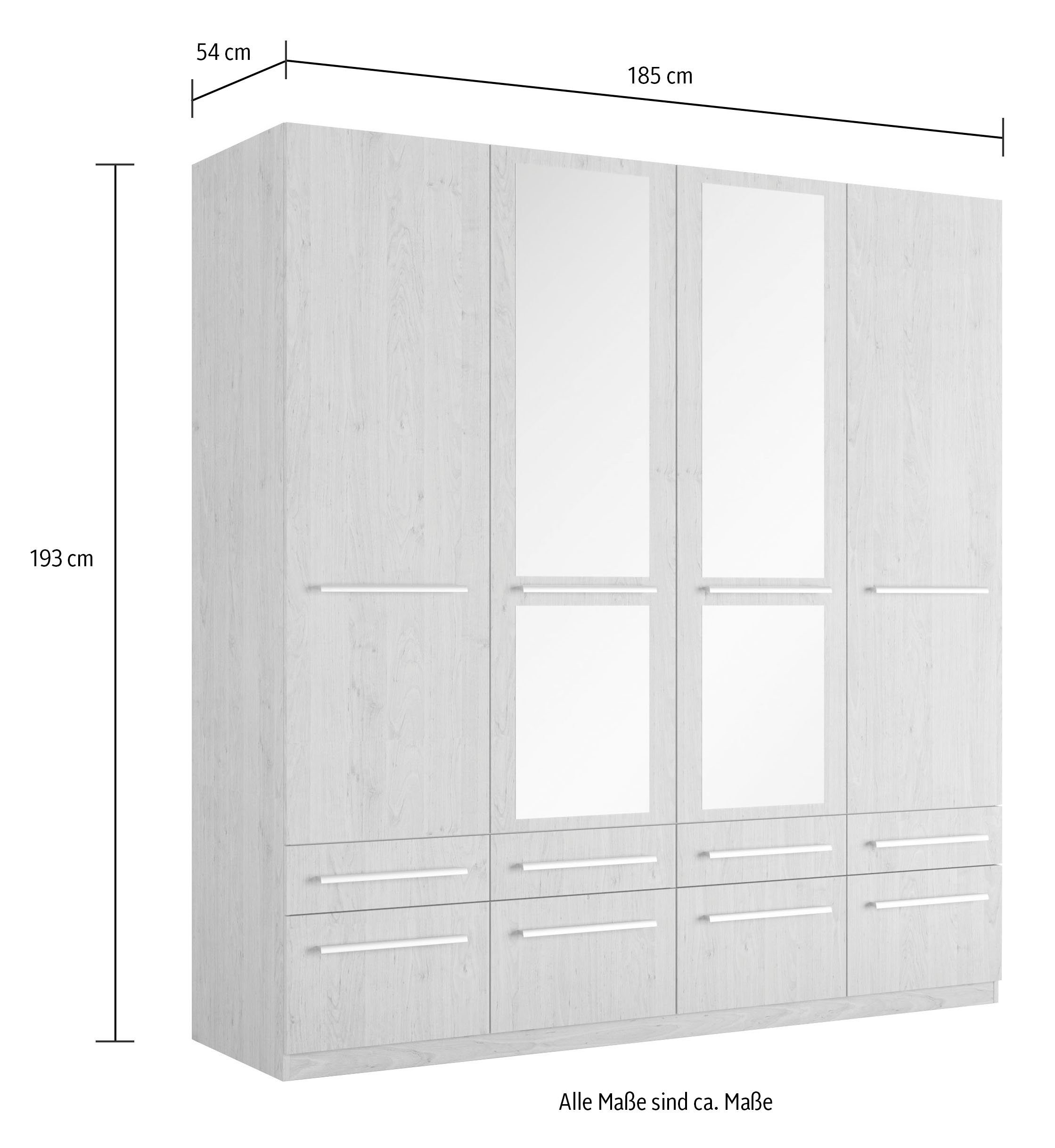 priess Kledingkast Kast garderobe waskast Barcelona in 5 breedtes veel opbergruimte, ruime lades, met spiegel, made in germany