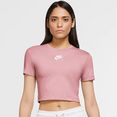nike sportswear t-shirt nike air women's short-sleeve crop top roze