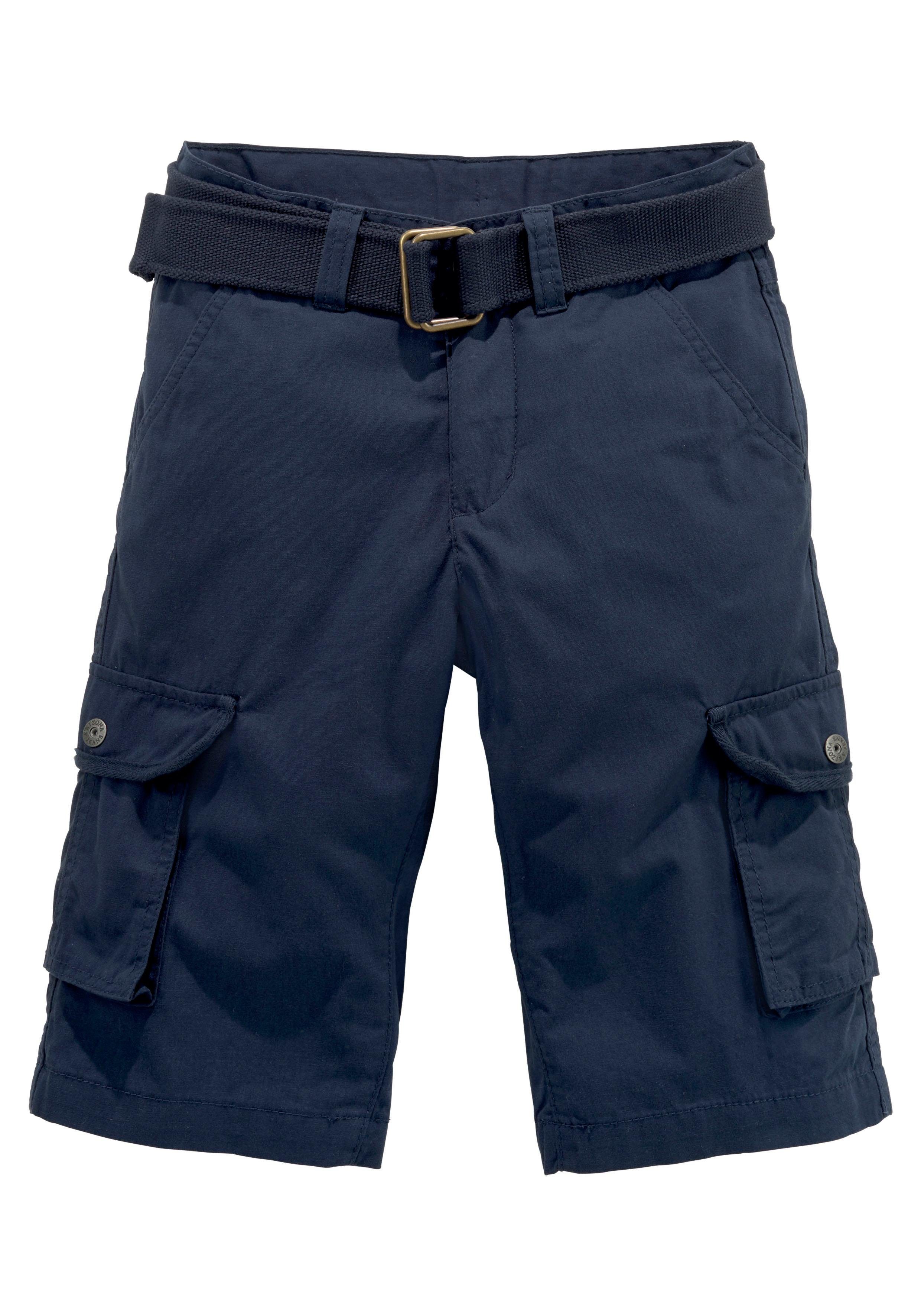 KIDSWORLD Short 2-delige bermuda’s met riem met textielriem voor jongens (set, 2-delig)