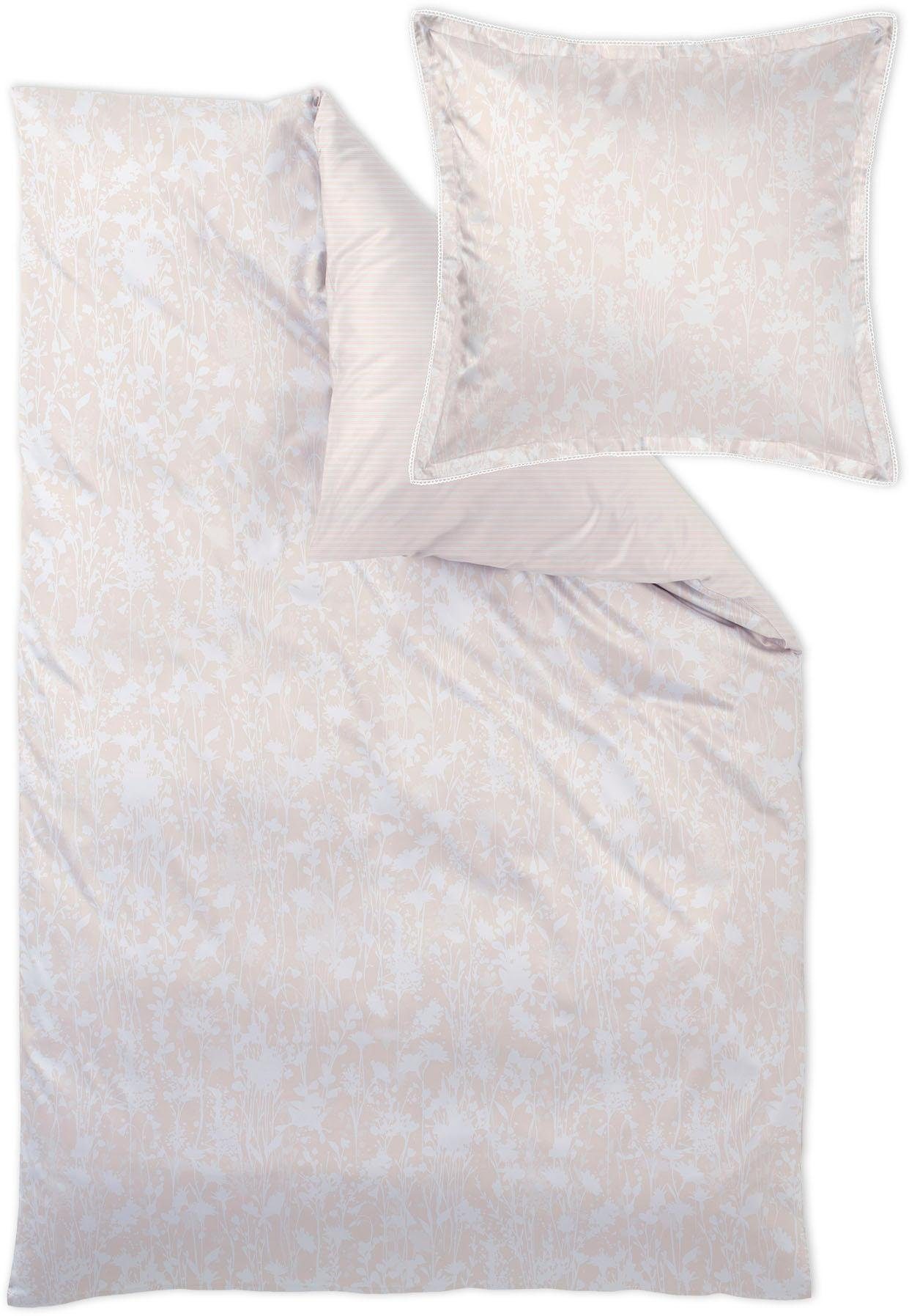 Curt Bauer Overtrekset Sanna met grassen dekbedovertrekken maat 1x 155x200 cm beige