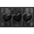 hanse home mat 3 hearts geschikt voor binnen en buiten, hartenmotief, wasbaar, robuust, gemakkelijk in onderhoud, ingang, antislip grijs
