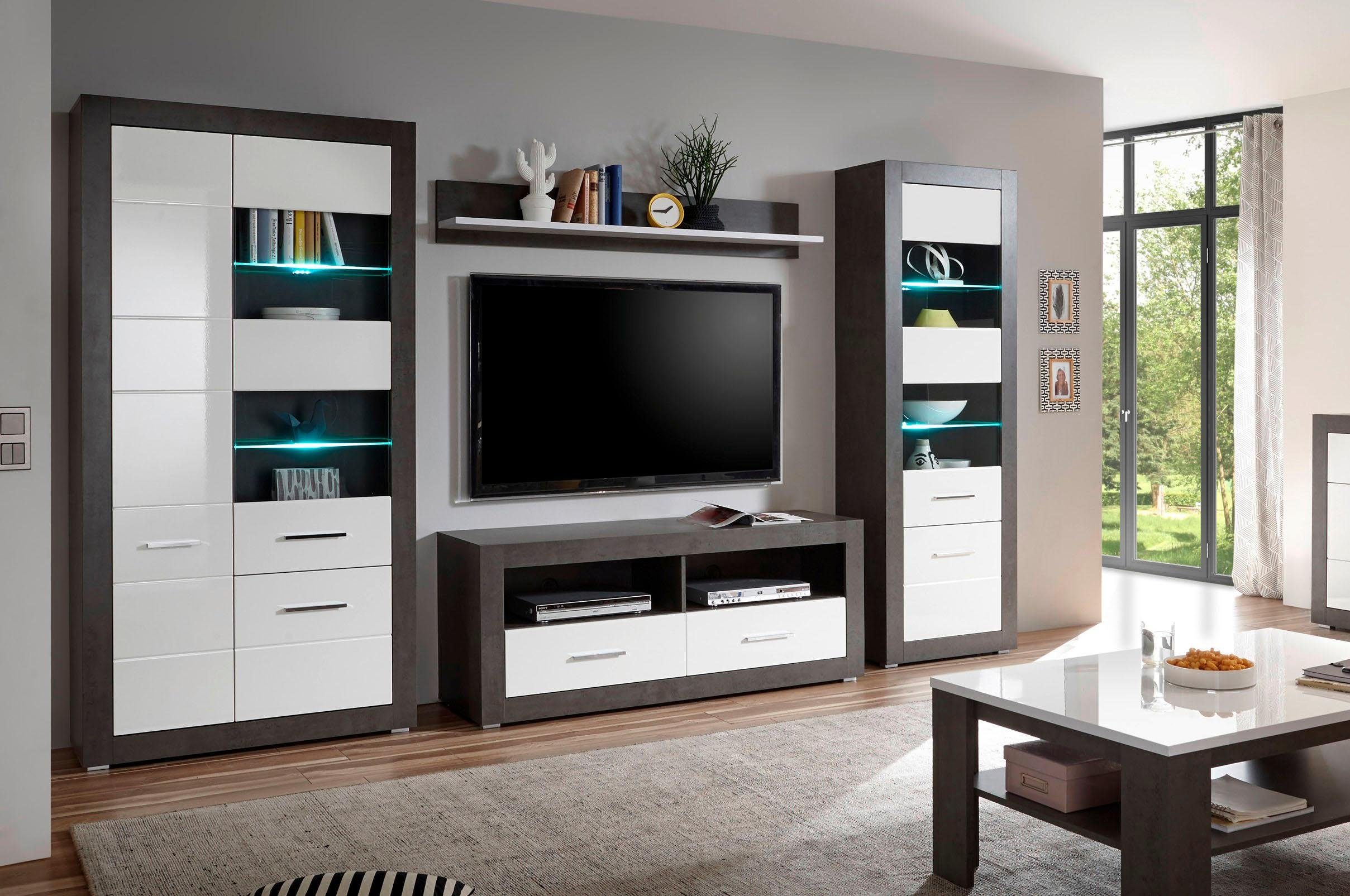 INOSIGN Wandmeubel Etero (4-delig) (set, 4-delig) tv-wandmeubels grijs