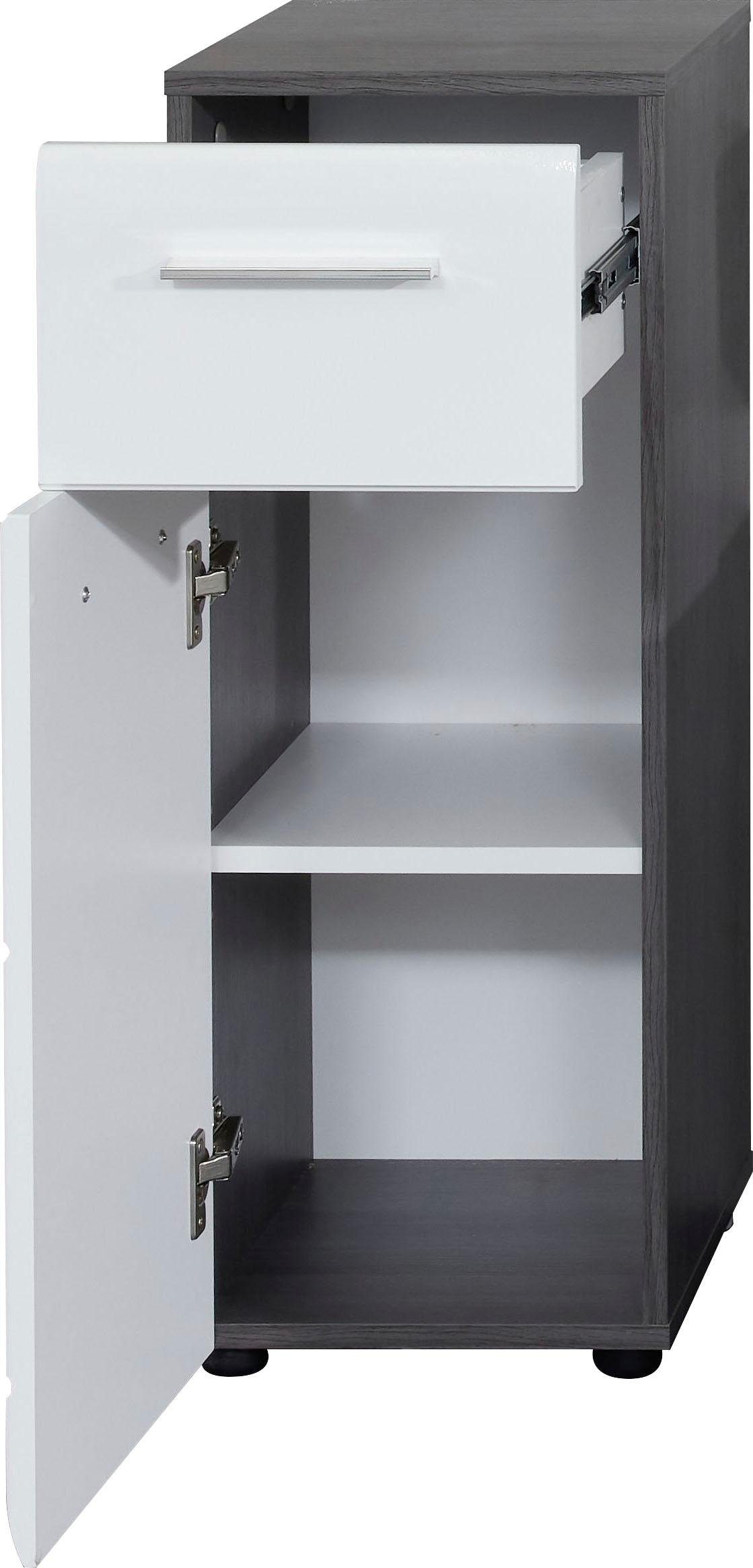 INOSIGN Onderkast Sovana Badkommode met hoogglanzende front en 1 lade - (B/D/H) 30/31/80 cm