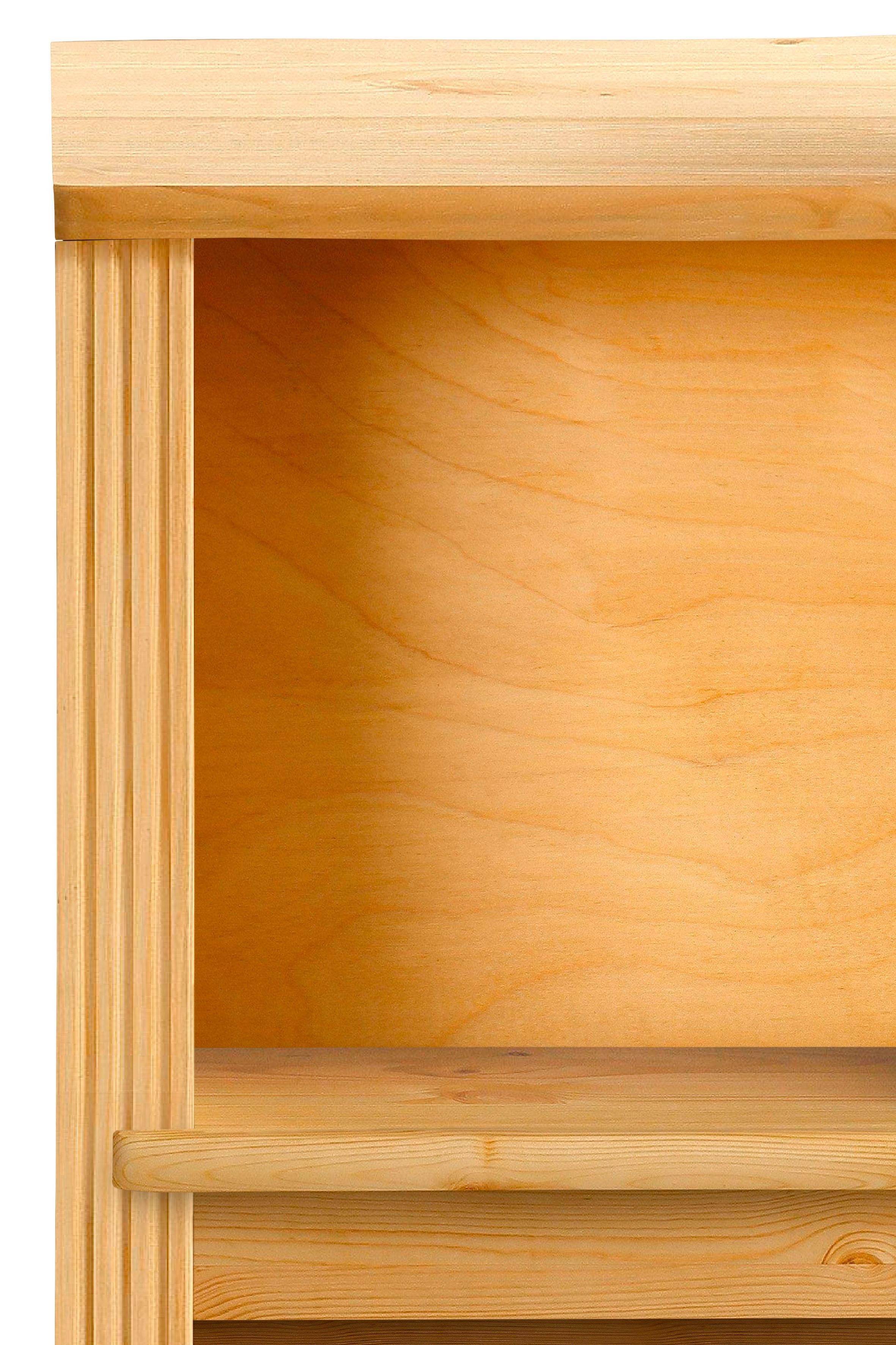 Home affaire Boekenkast Soeren van massief grenen, hoogte 220 cm, met 2 houten deuren, veel bergruimte
