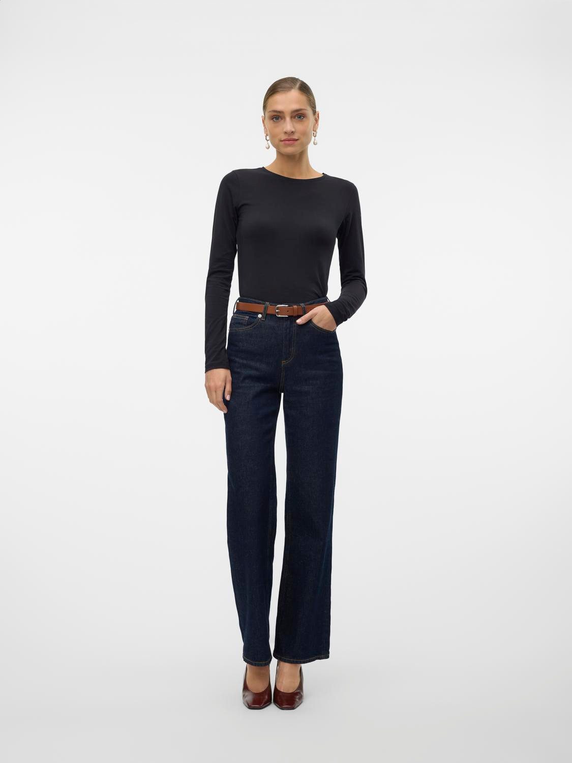 Vero Moda Shirt met lange mouwen VMLULU LS O-NECK TOP JRS GA NOOS