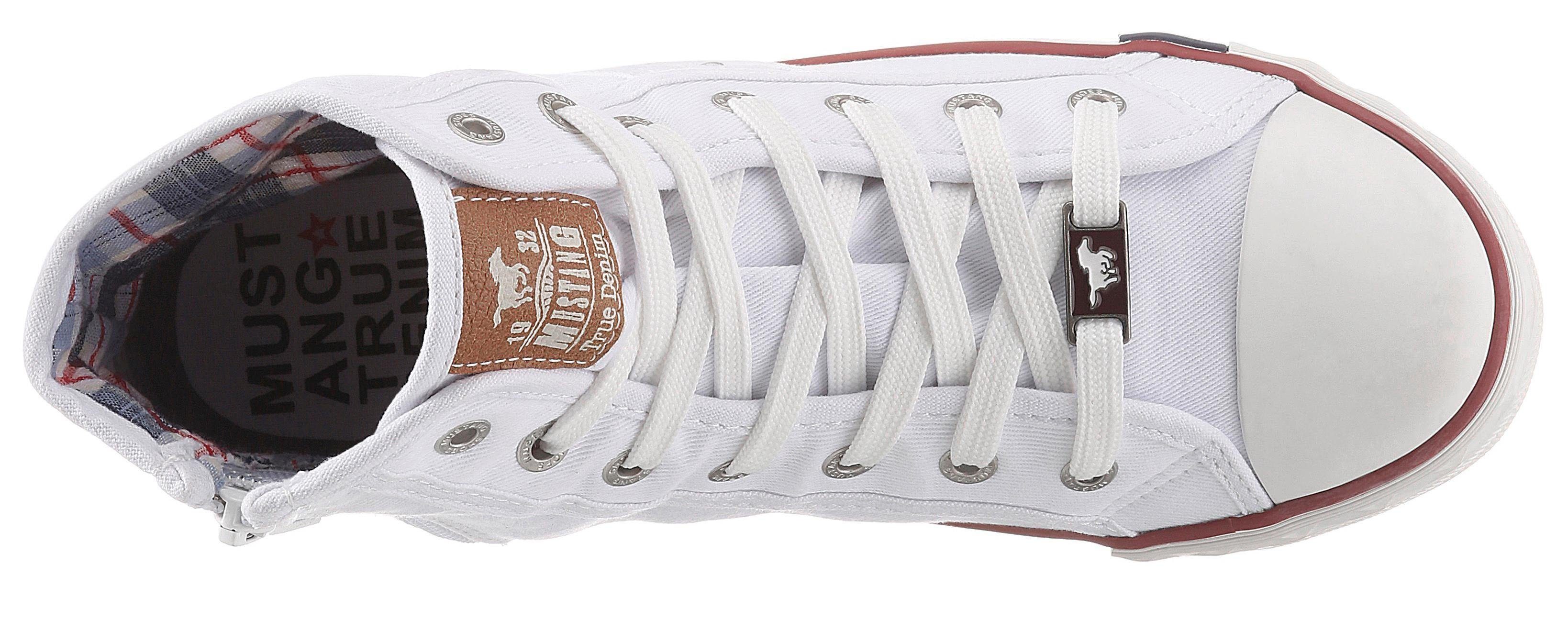Mustang Shoes Sneakers high top-sneaker, veterschoen met label in de loopzool